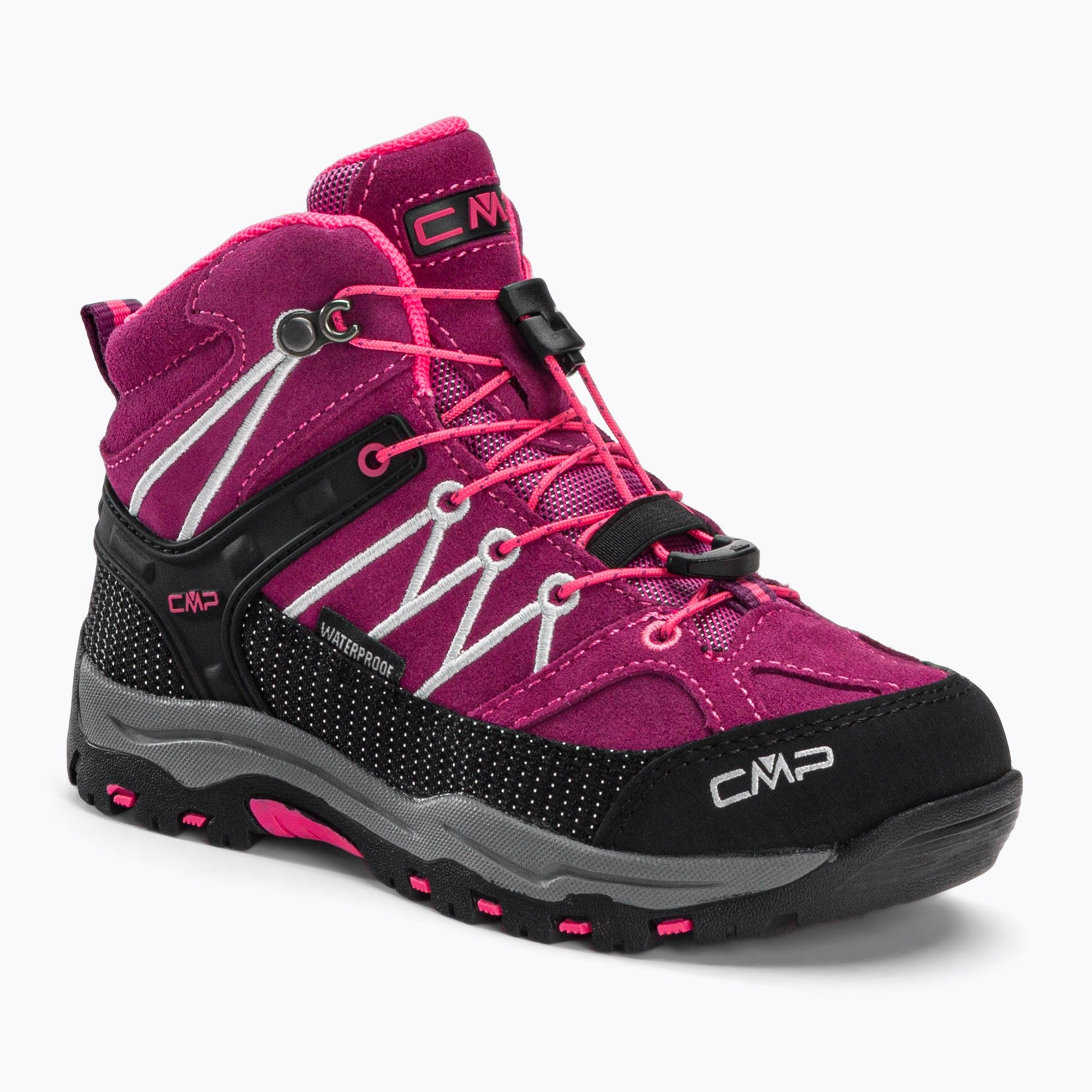 Buty trekkingowe dziecięce CMP Rigel Mid Wp berry/pink fluo 
