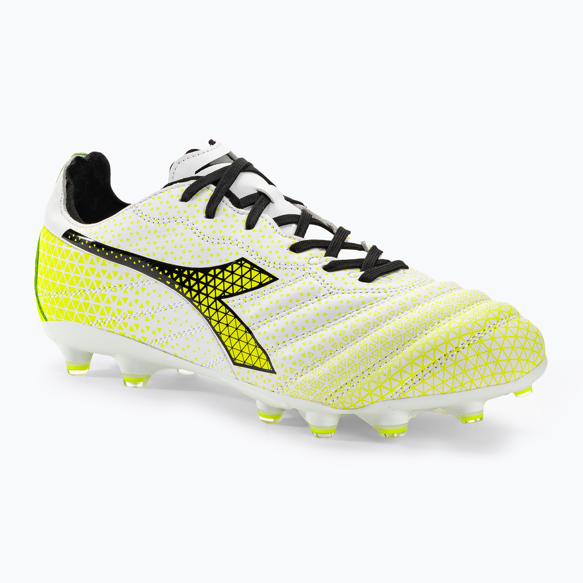 Buty piłkarskie męskie Diadora Brasil Elite GR LT LP12 white/black/fluo yellow 