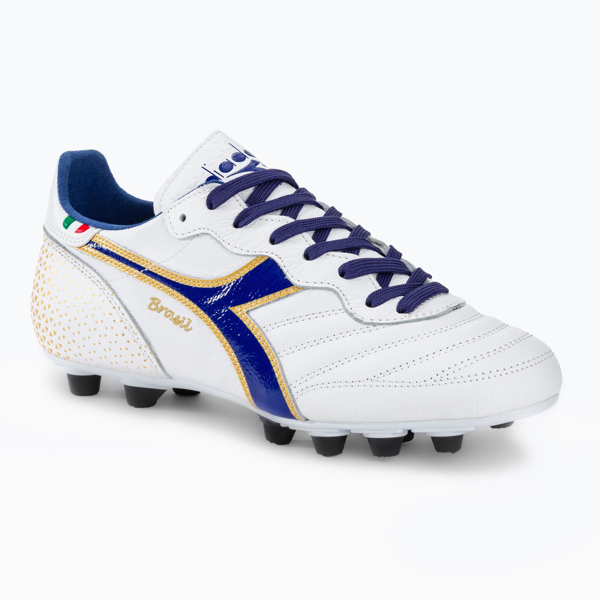 Buty piłkarskie męskie Diadora Brasil Italy OG GR LT+ MDPU white/blue/gold 