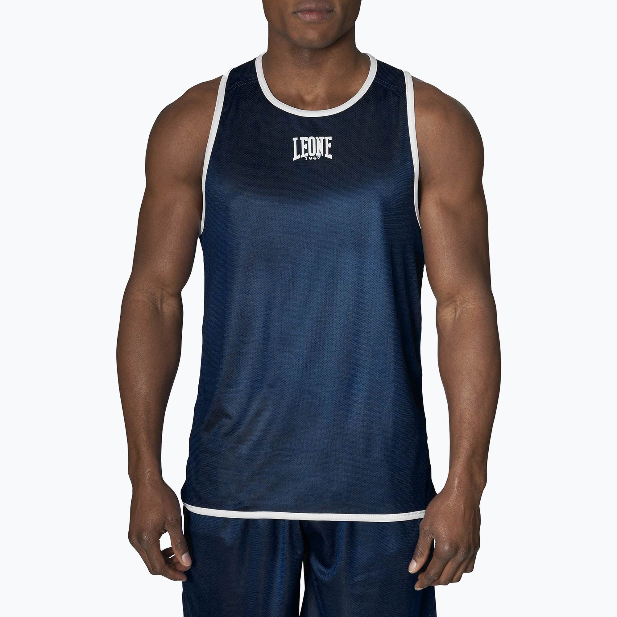 Koszulka treningowa męska LEONE 1947 Double Face Boxing Singlet blue/red 
