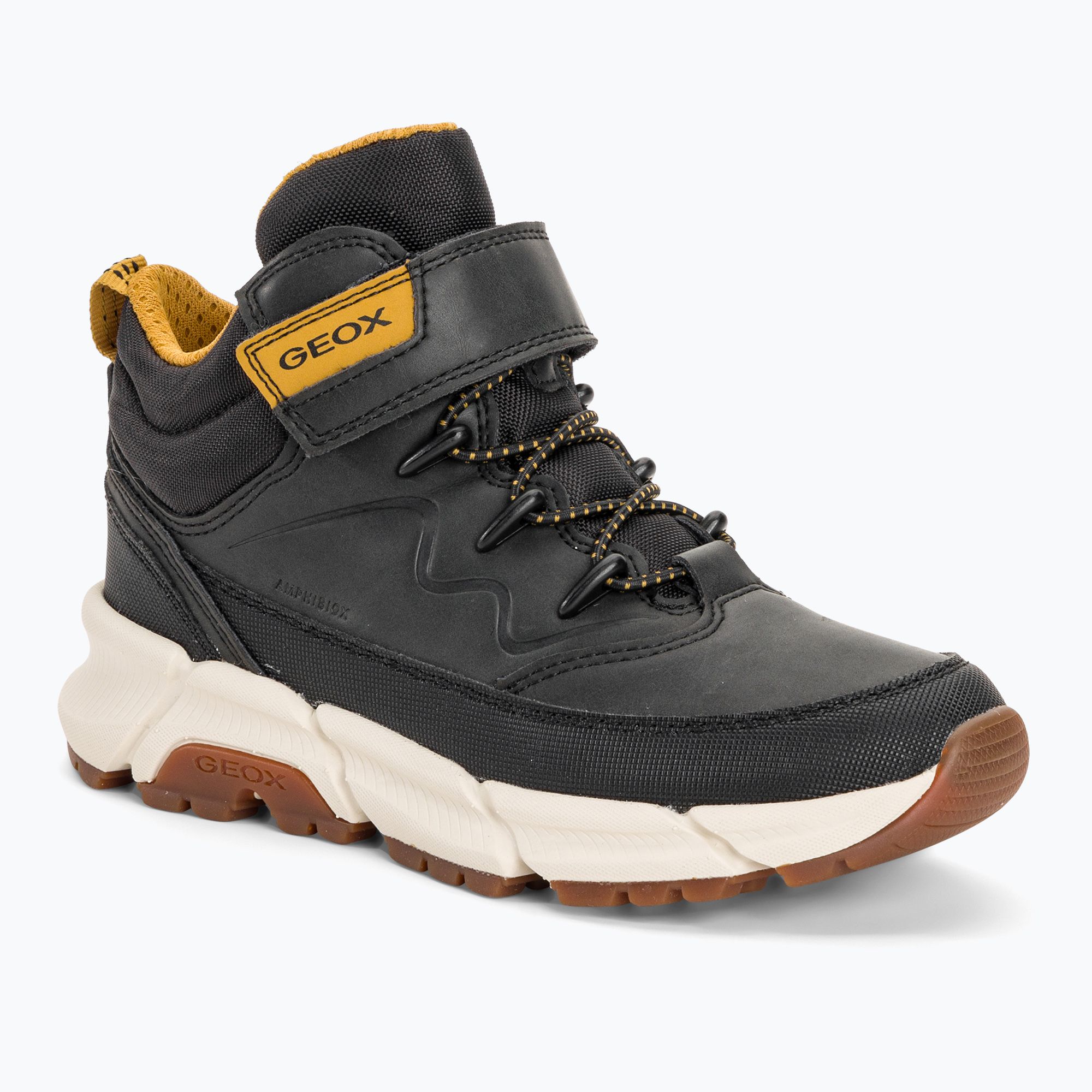 Buty juniorskie Geox Flexyper Plus black/dark yellow 