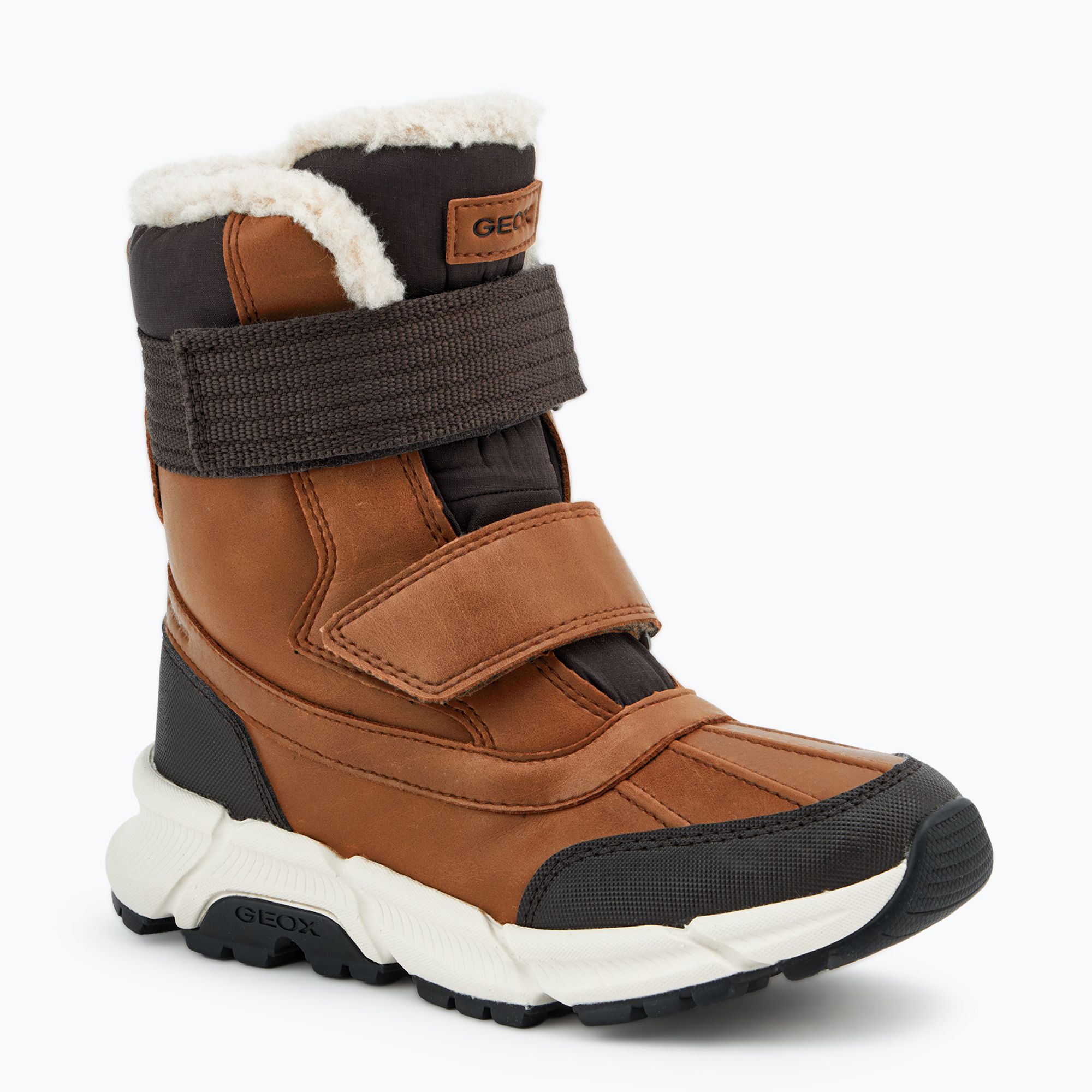 Śniegowce juniorskie Geox Flexyper Plus ABX tobacco/coffee 