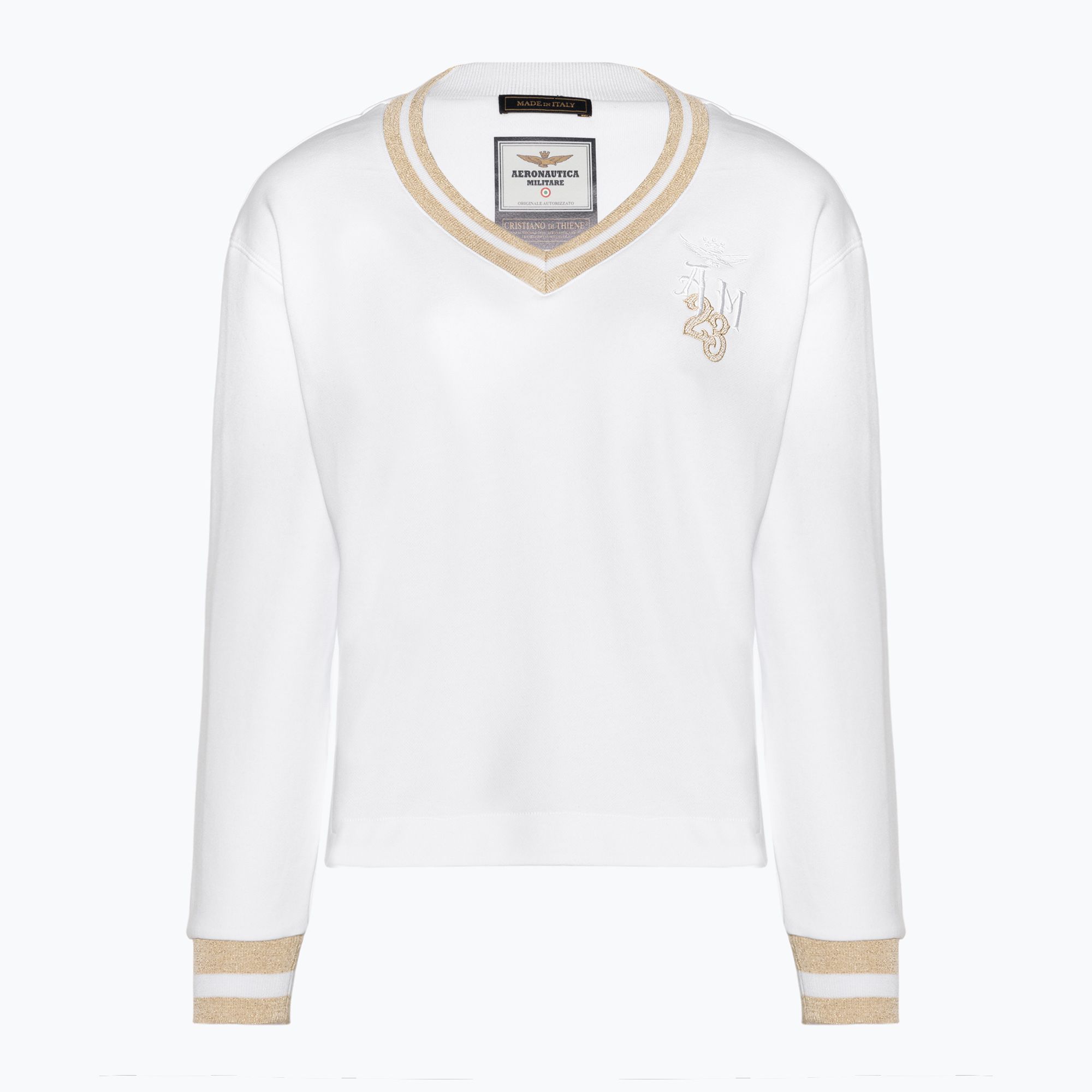 Bluza damska Aeronautica Militare Lady V-Neck optical white 