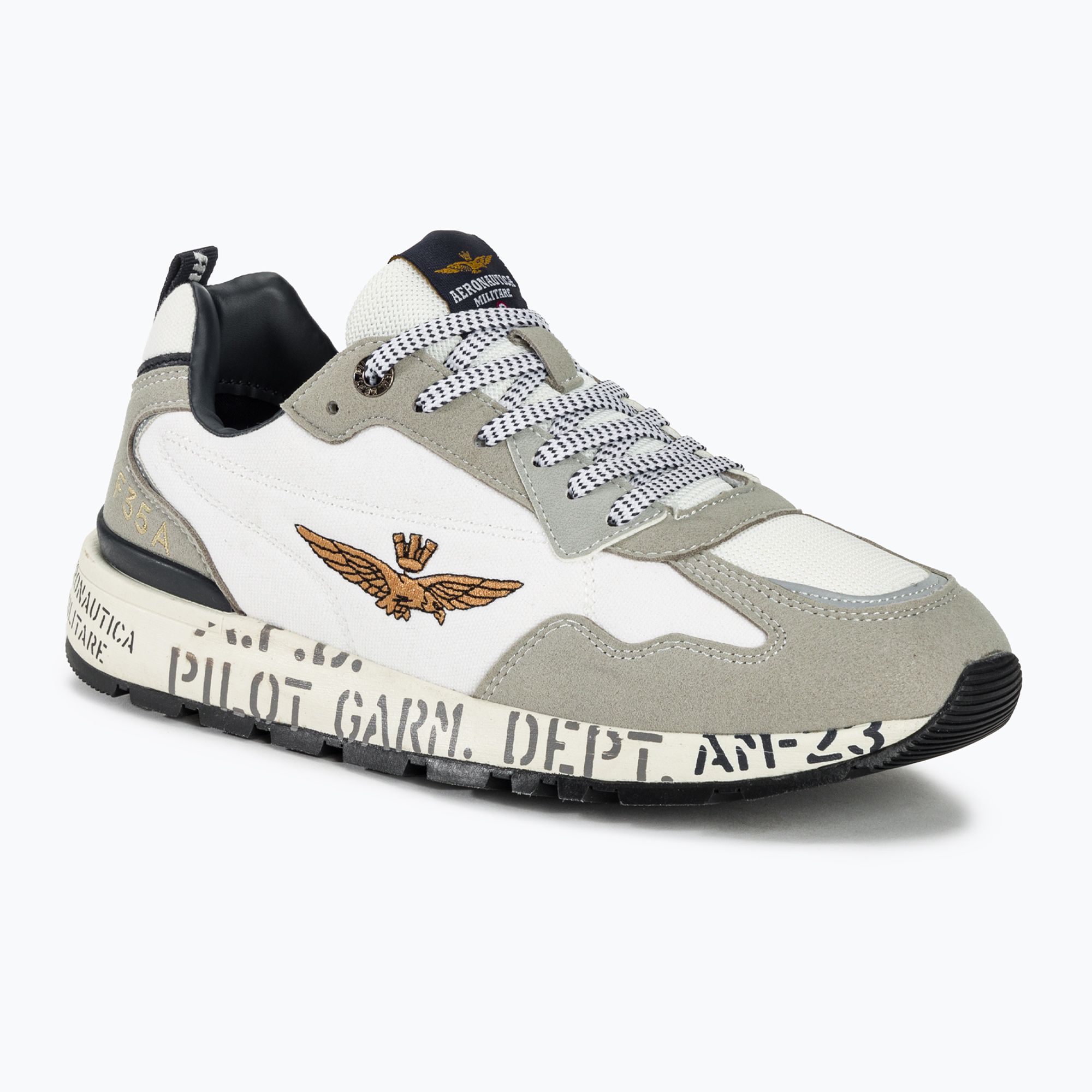 Buty męskie Aeronautica Militare Printed Sole off white 