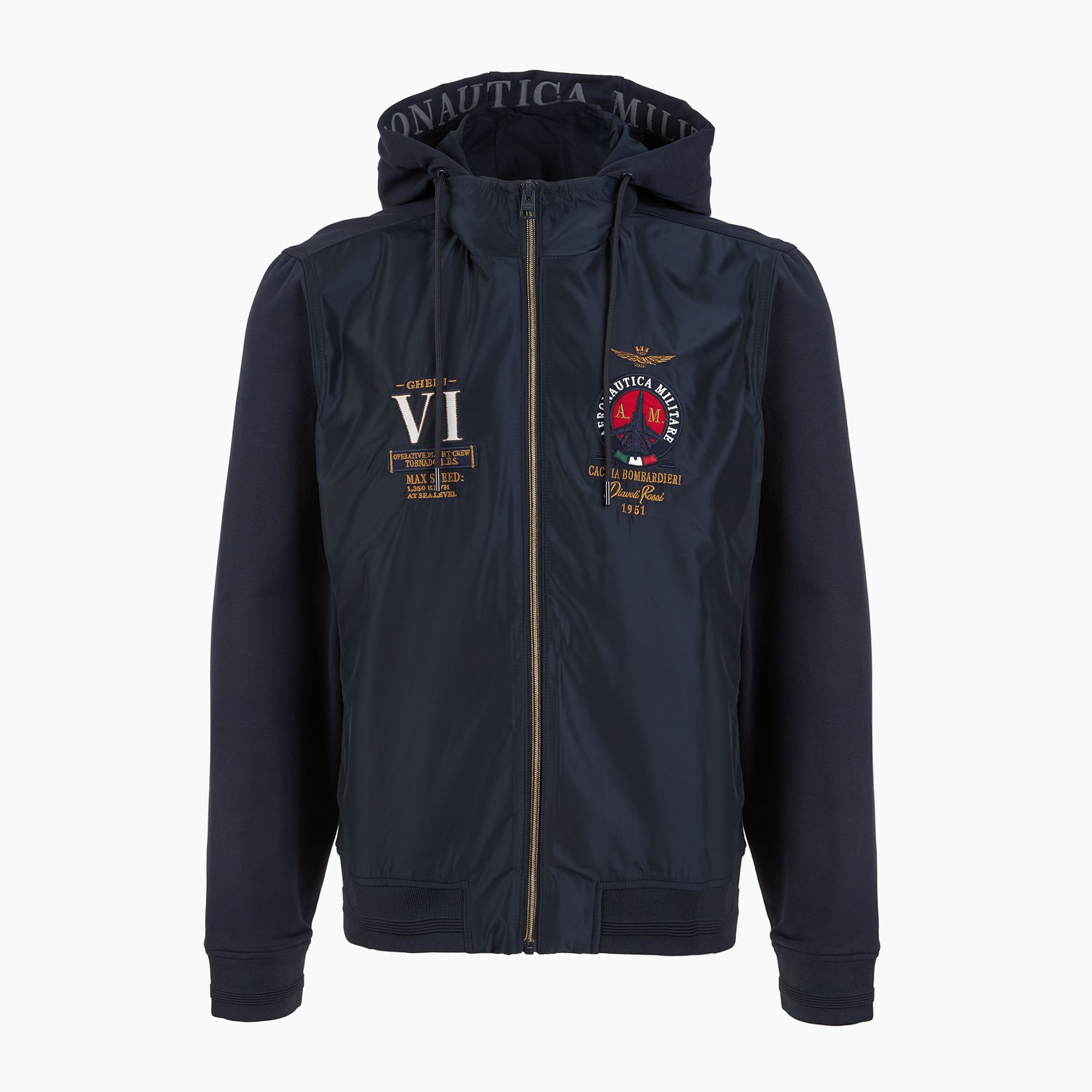 Bluza męska Aeronautica Militare 251AF500F459 Cappucio blu navy 