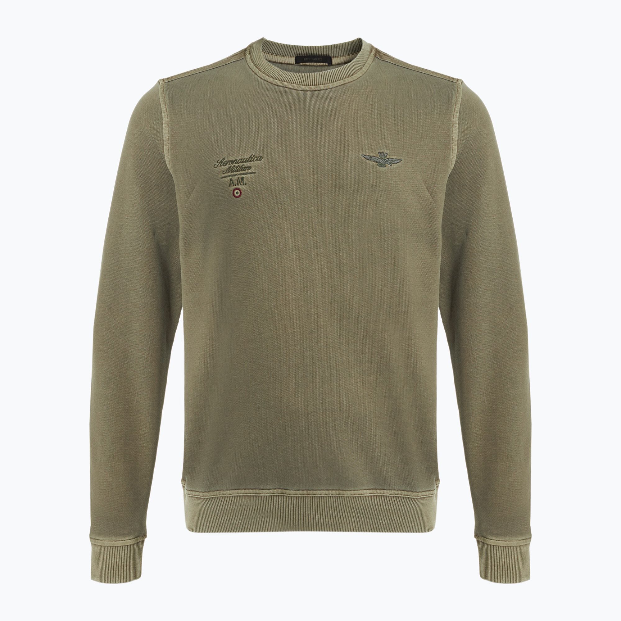 Bluza męska Aeronautica Militare Girocollo military olive washed 