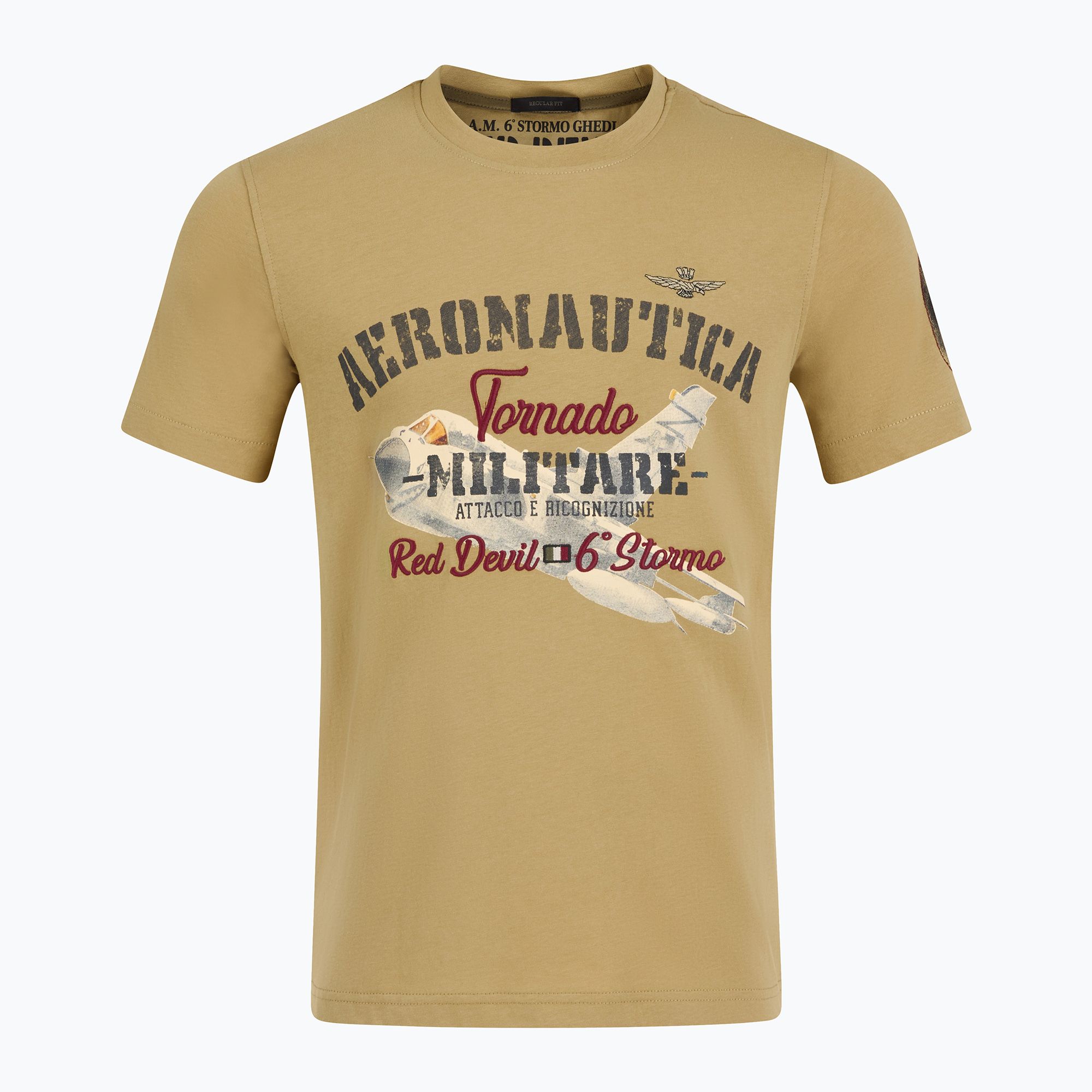 Koszulka męska Aeronautica Militare Tornado antelope beige 