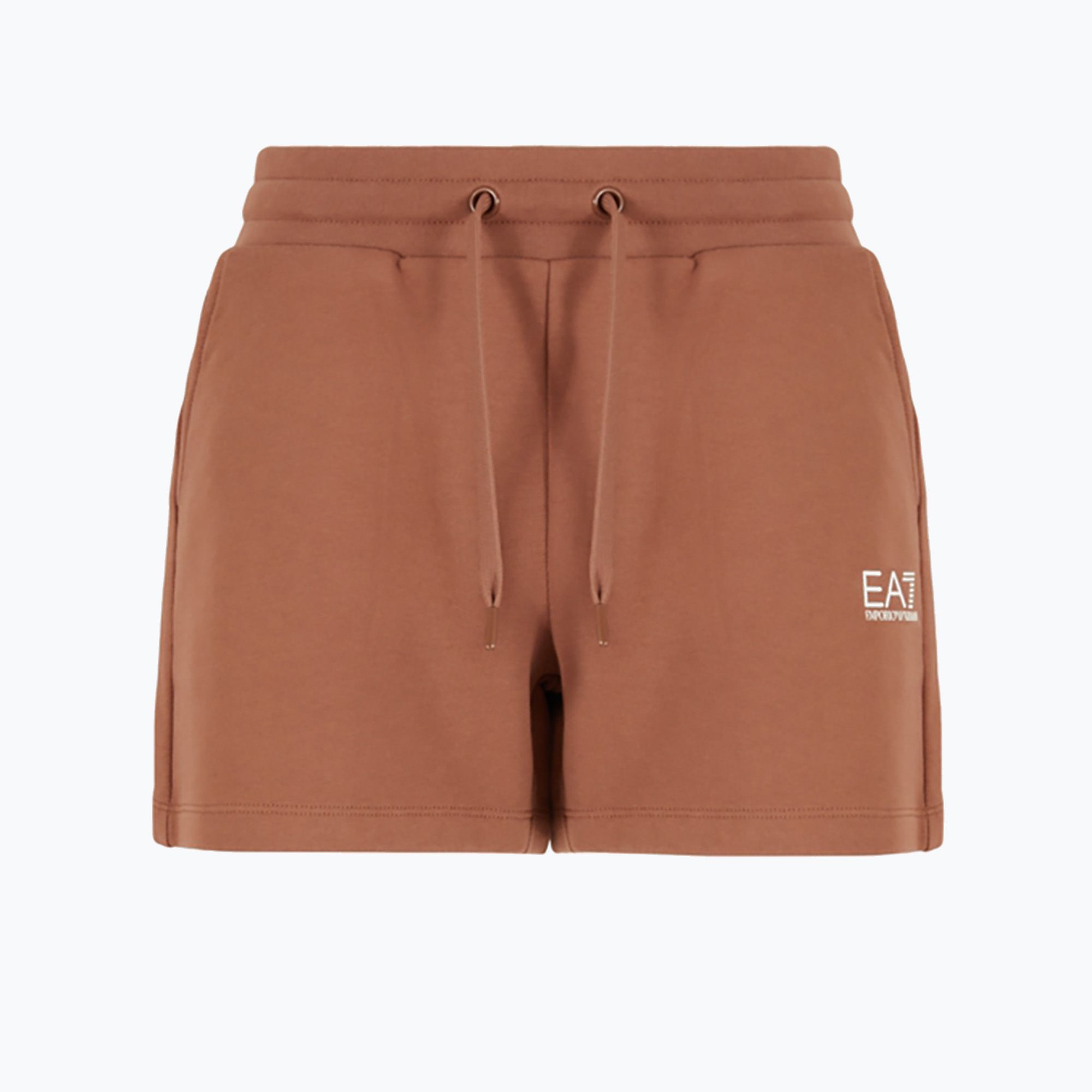 Spodenki damskie EA7 Emporio Armani Train Shiny tan/logo pristine 