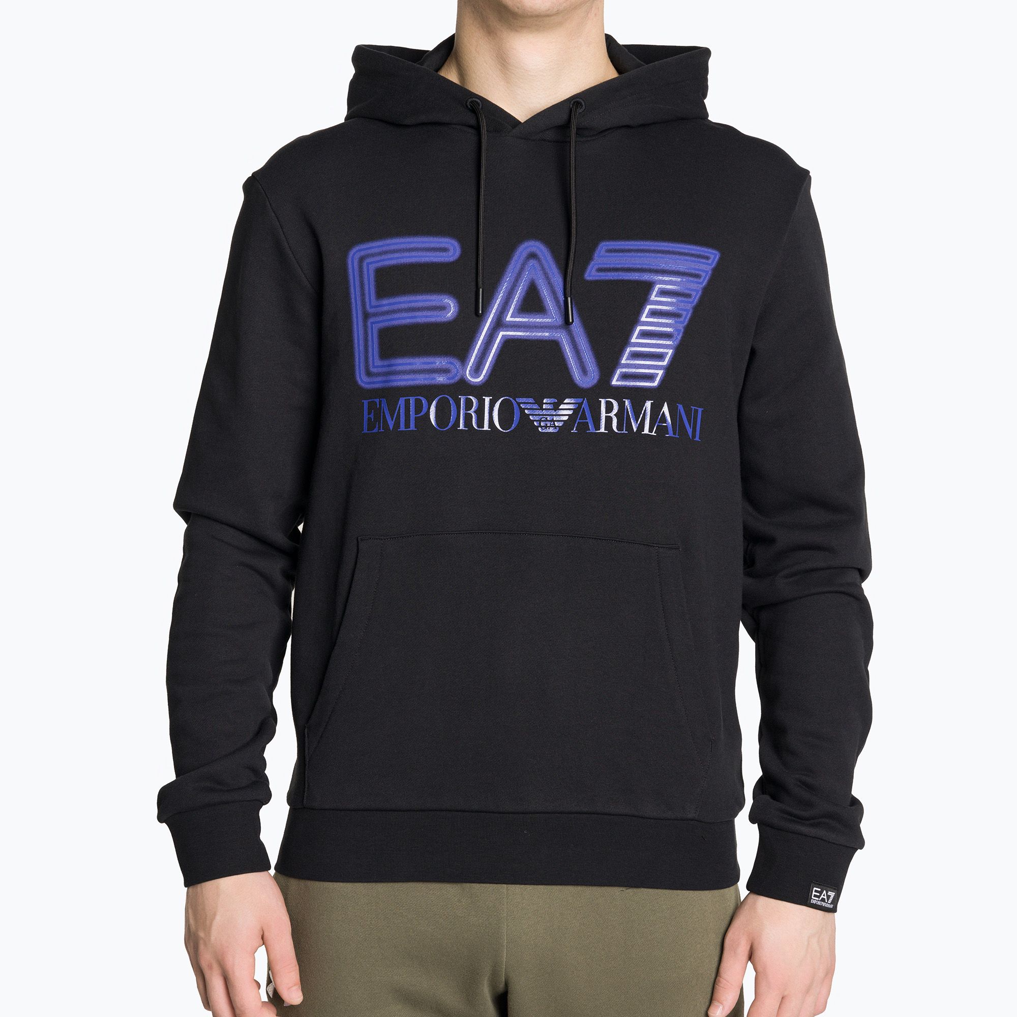 Bluza męska EA7 Emporio Armani Train Logo Series Oversize Logo Hoodie Coft black 