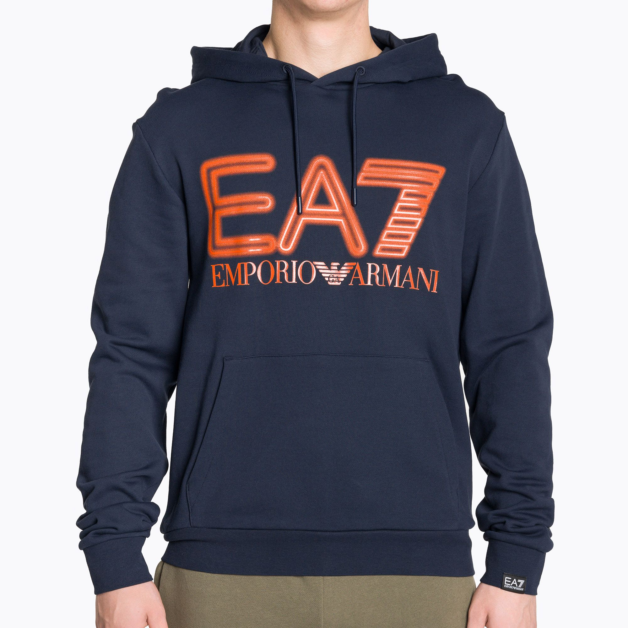 Bluza męska EA7 Emporio Armani Train Logo Series Oversize Logo Hoodie Coft navy blue 