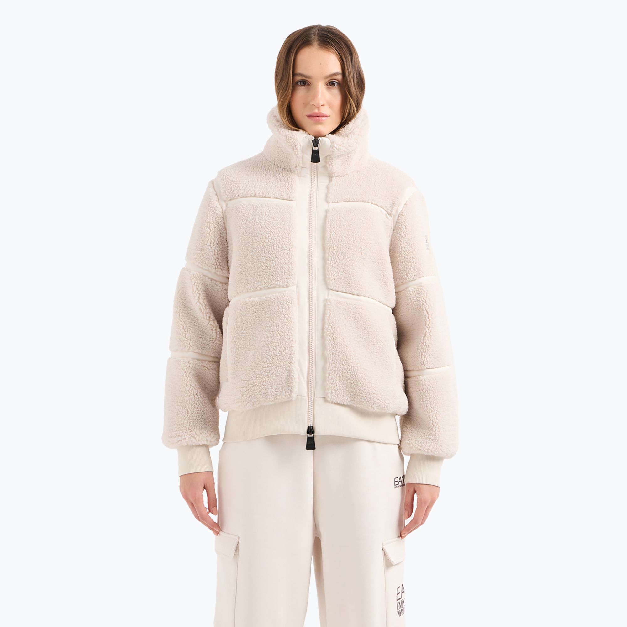 Kurtka damska EA7 Emporio Armani Train Contemporary Sport Teddy white sand 