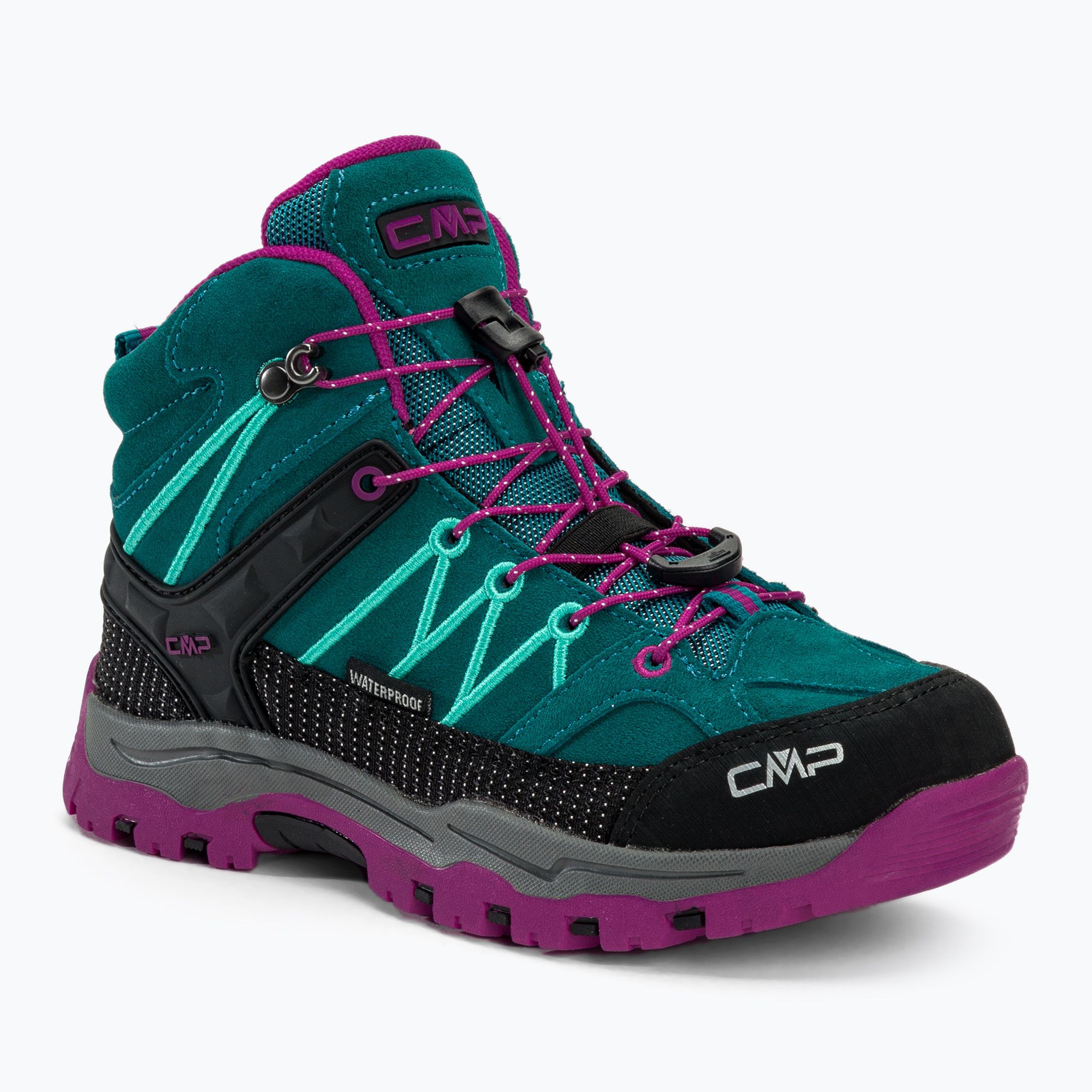 Buty trekkingowe dziecięce CMP Rigel Mid Wp lake/pink fluo 