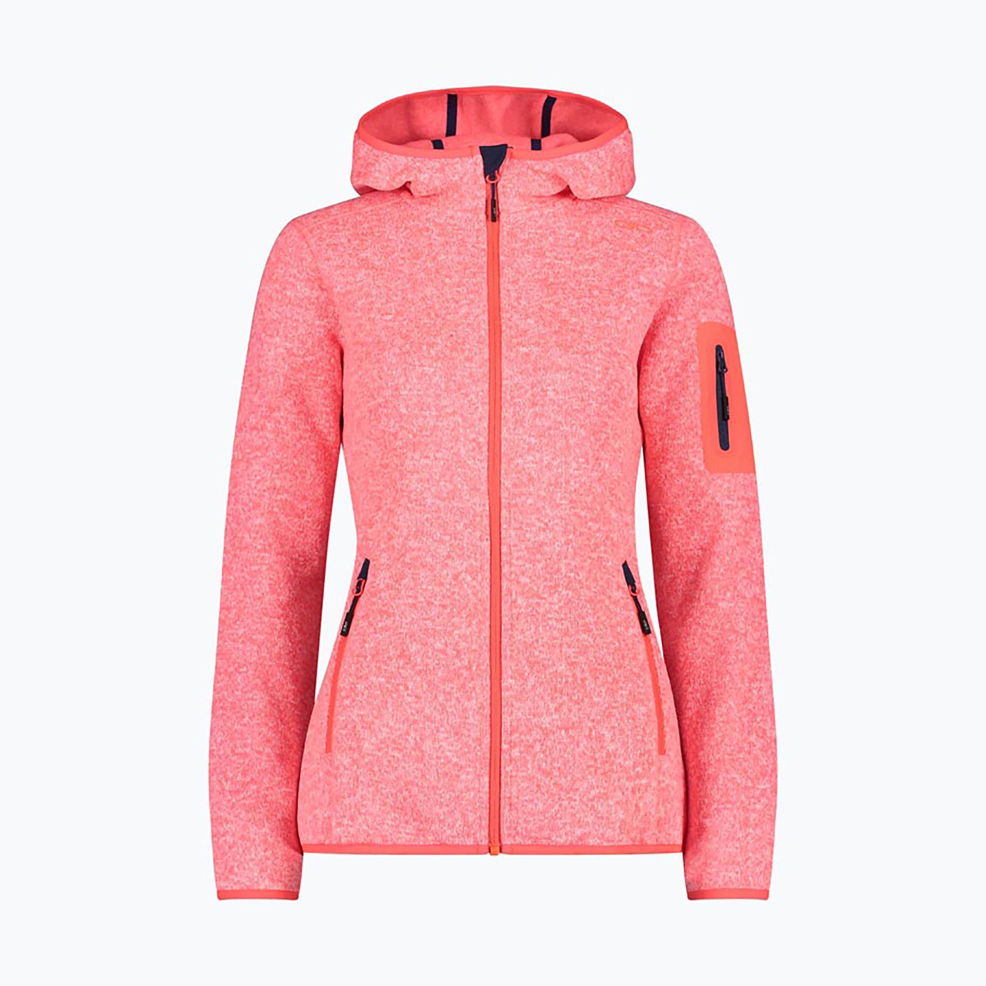 Bluza damska CMP 3H19826 Fix Hood red fluo/bianco 