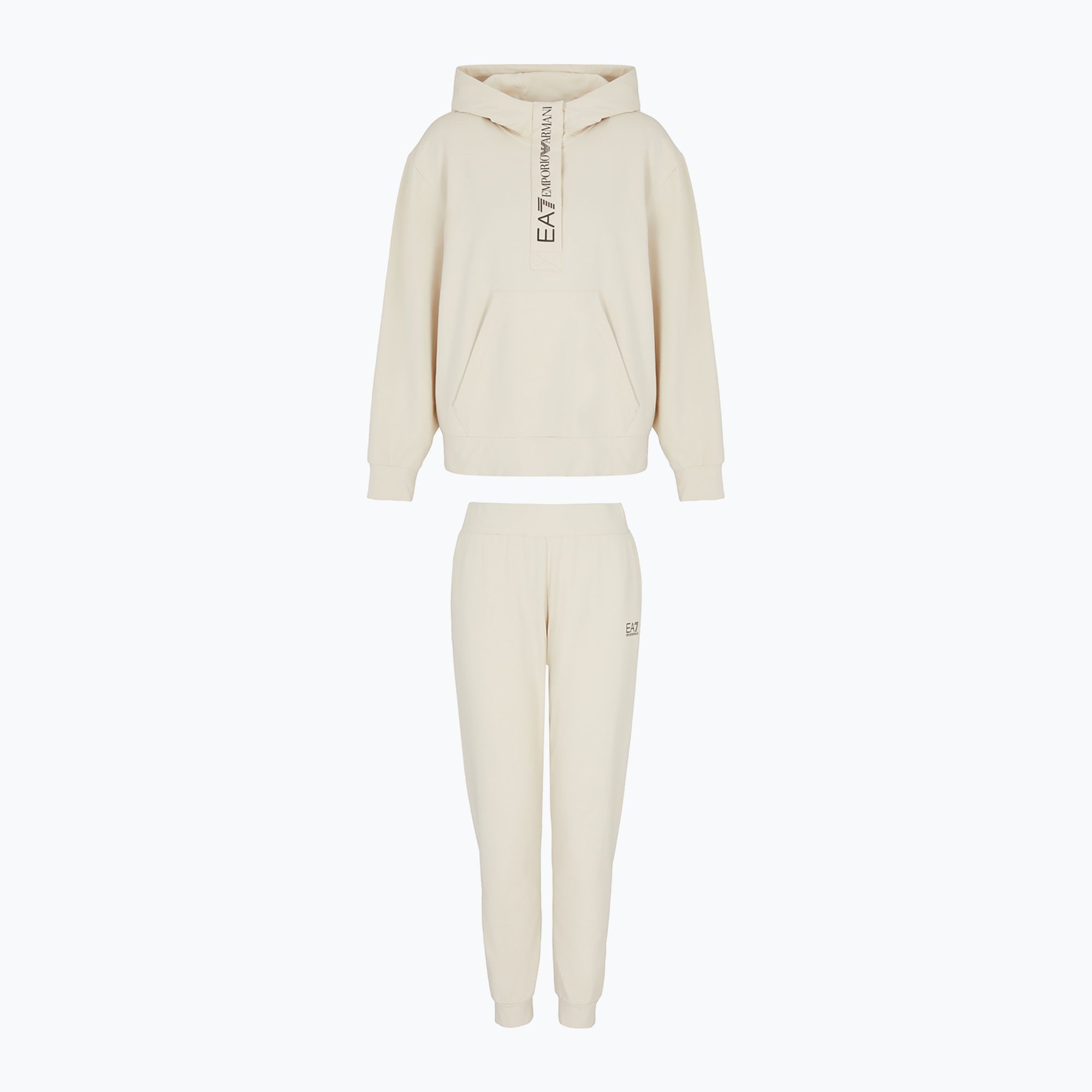 Dres damski EA7 Emporio Armani Train Tracksuit HO 1/4 Zip almond milk 