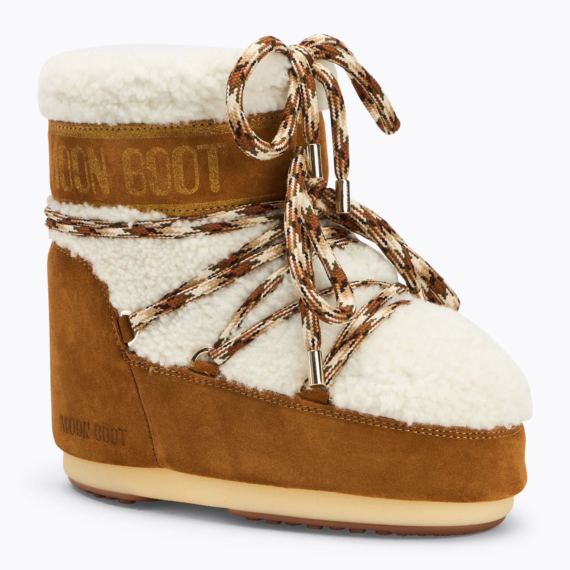 Śniegowce damskie Moon Boot Icon Low Shearling whisky/off white 