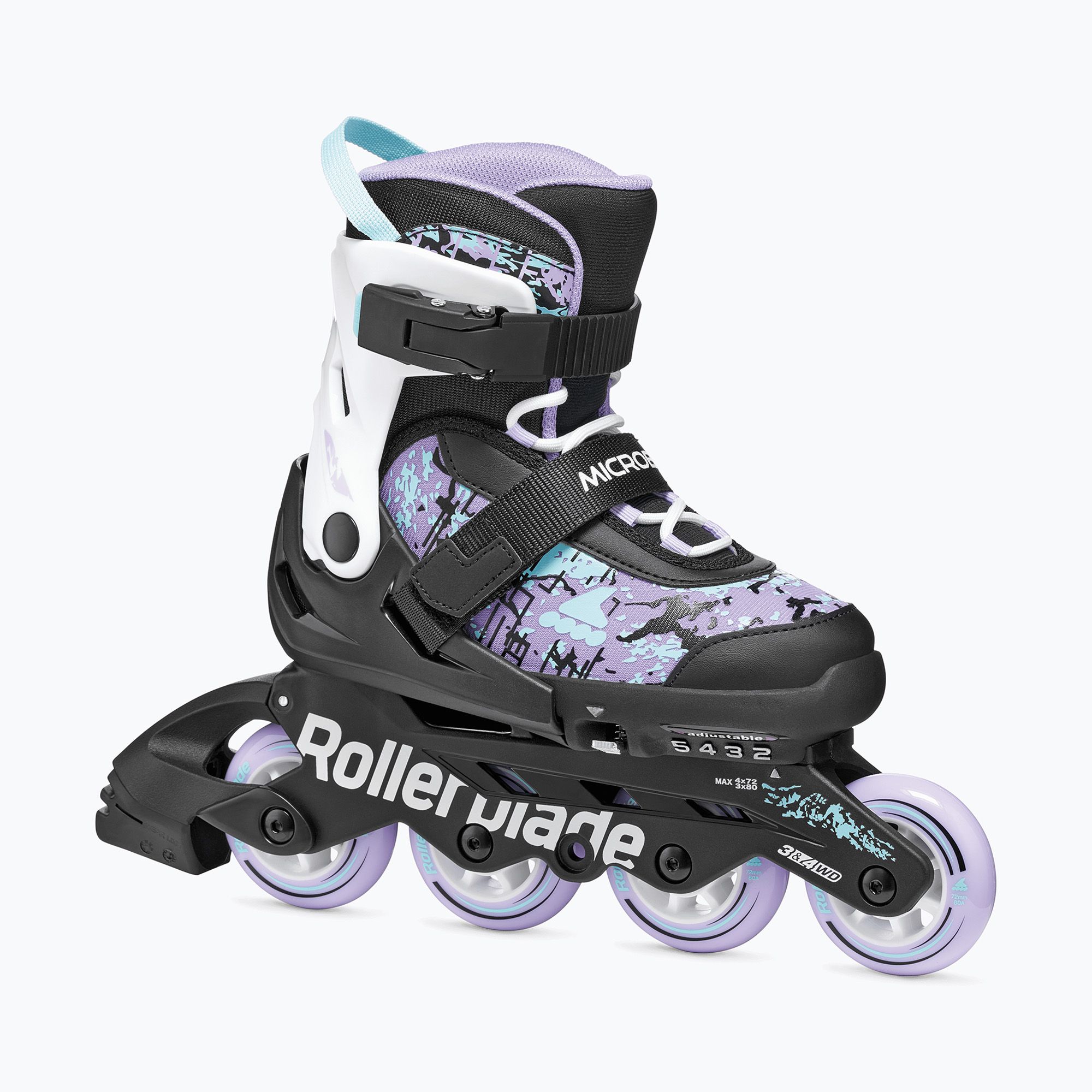 Patins à roulettes en ligne Rollerblade Microblade pour junior noir Patins à roulettes en ligne Rollerblade Microblade pour junior noir