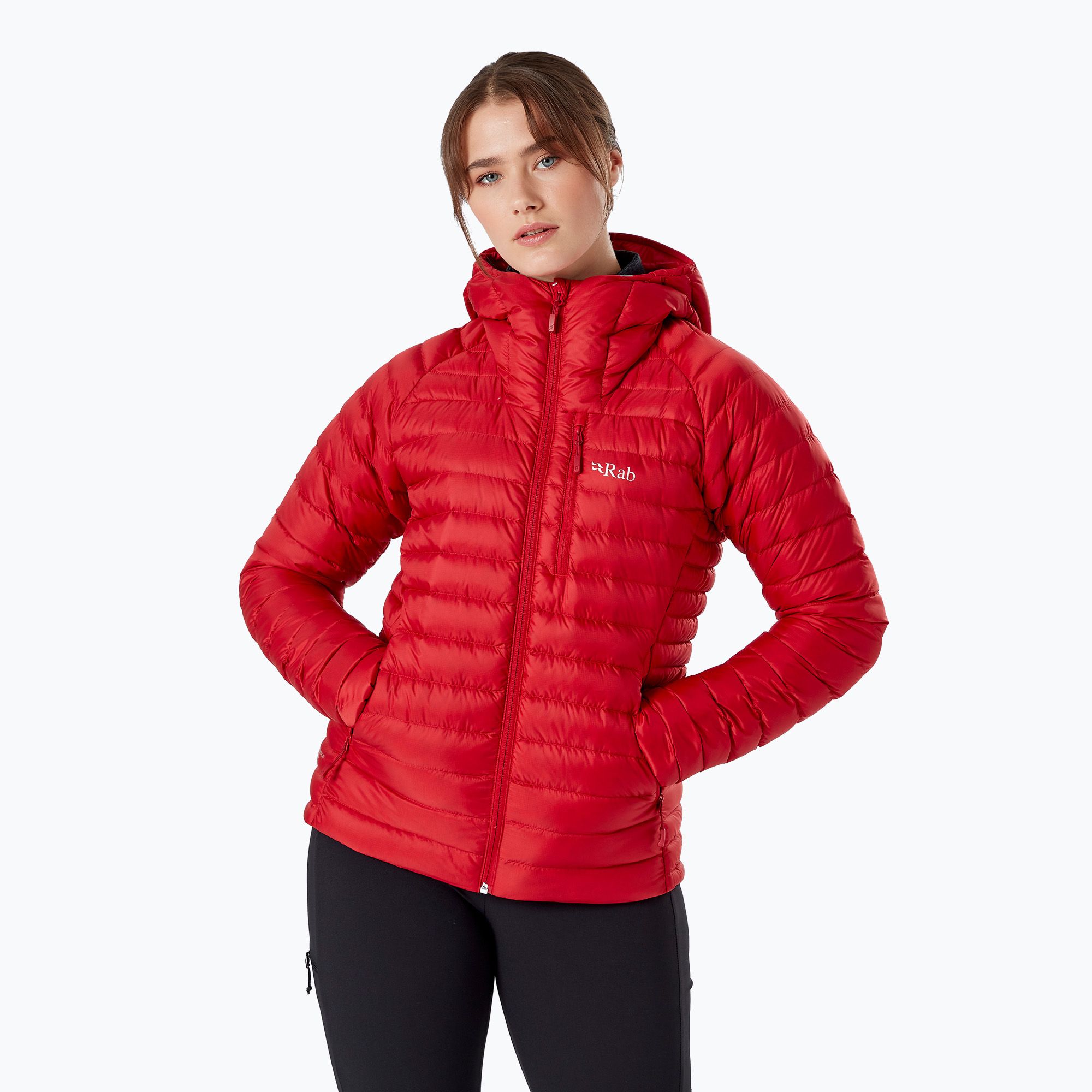 Kurtka puchowa damska Rab Microlight Alpine ascent red 