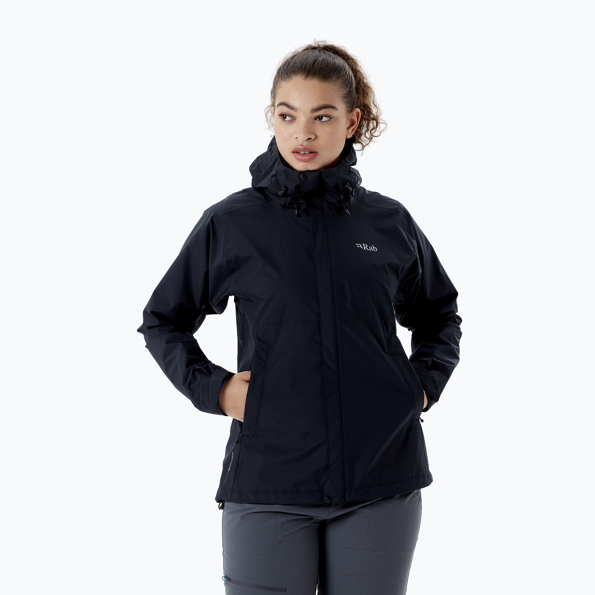 Kurtka przeciwdeszczowa damska Rab Downpour Eco black 