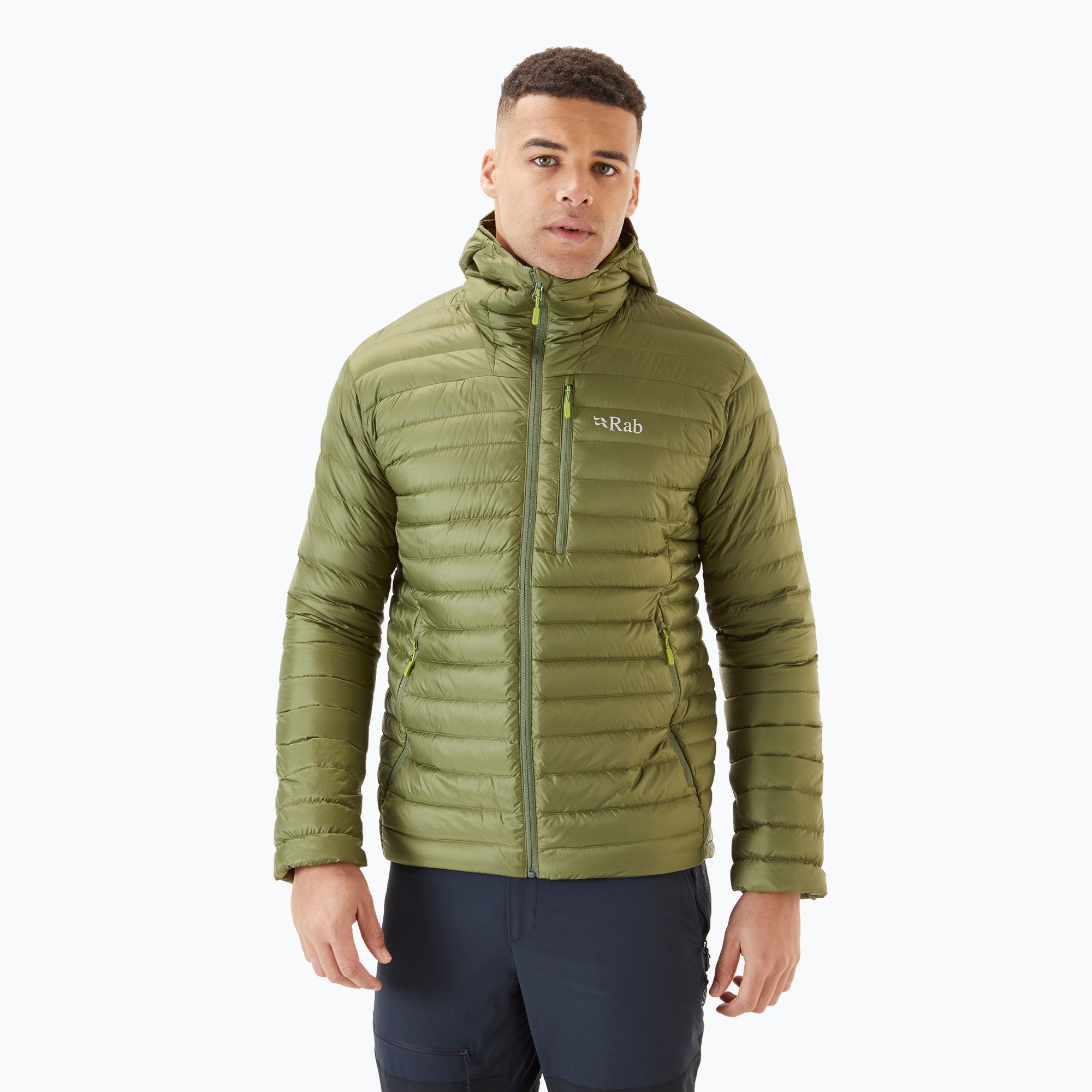 Kurtka puchowa męska Rab Microlight Alpine chlorite green 