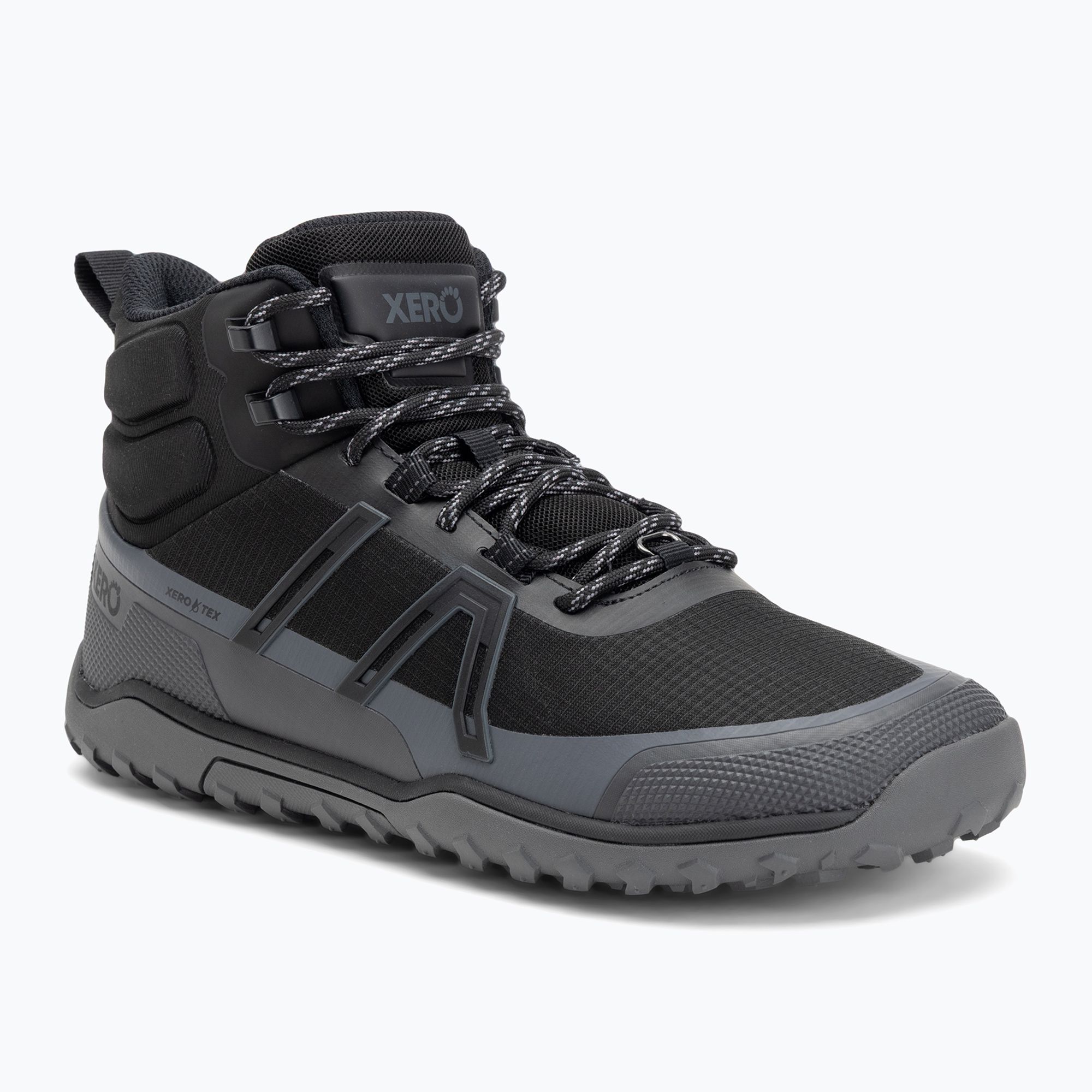 Buty berefoot męskie Xero Shoes Scrambler Trail Mid WP black/asphalt 
