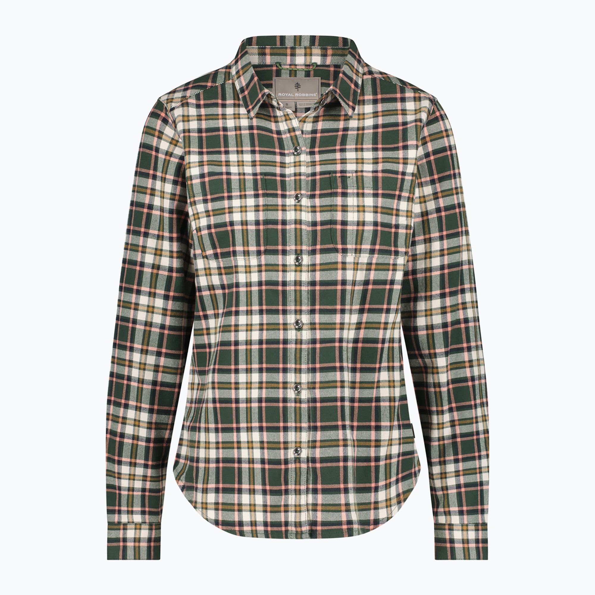 Koszula damska Royal Robbins Lieback Organic Cotton Flannel jungle green tomales pld 