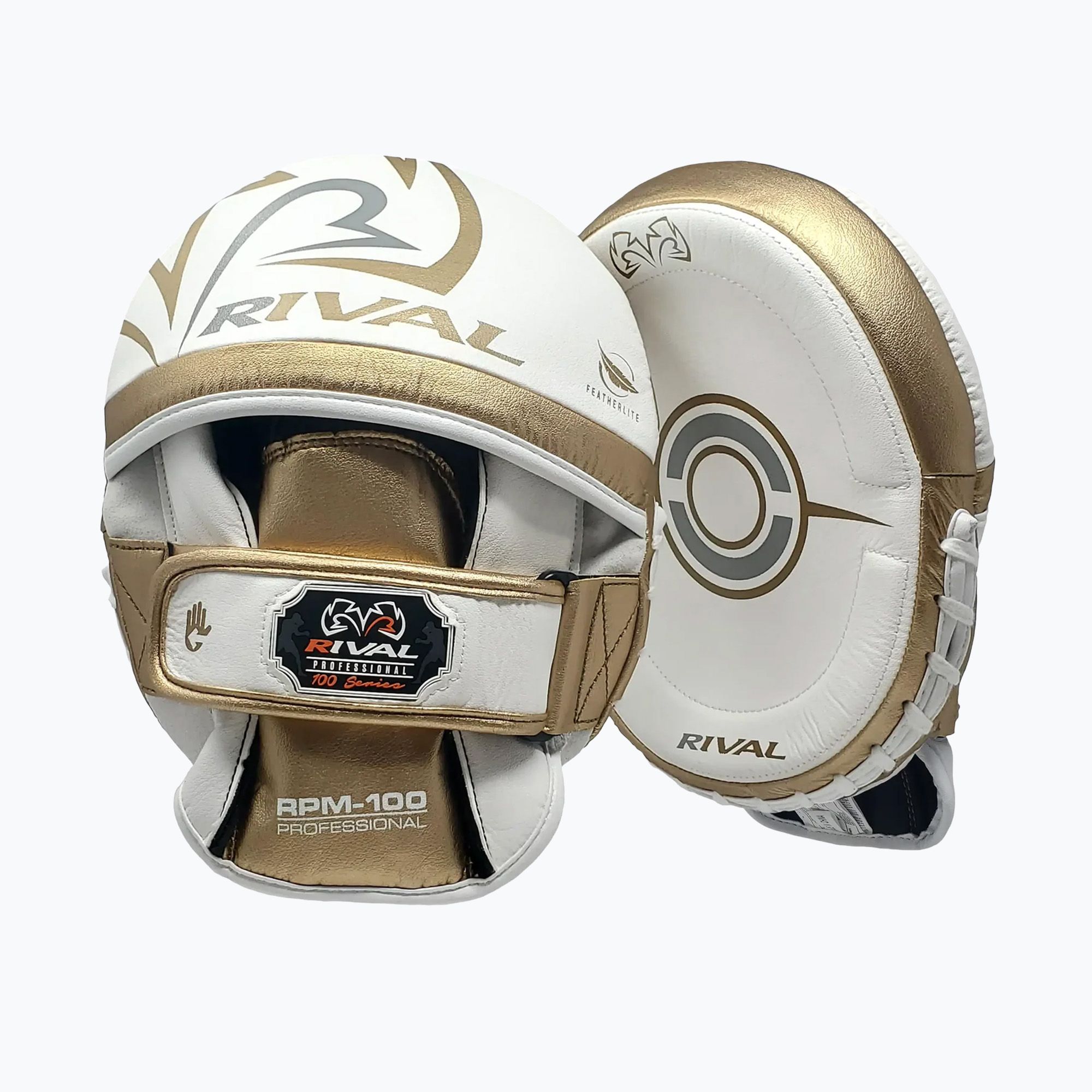 Łapy treningowe trenerskie Rival Professional Punch Mitts white/gold 