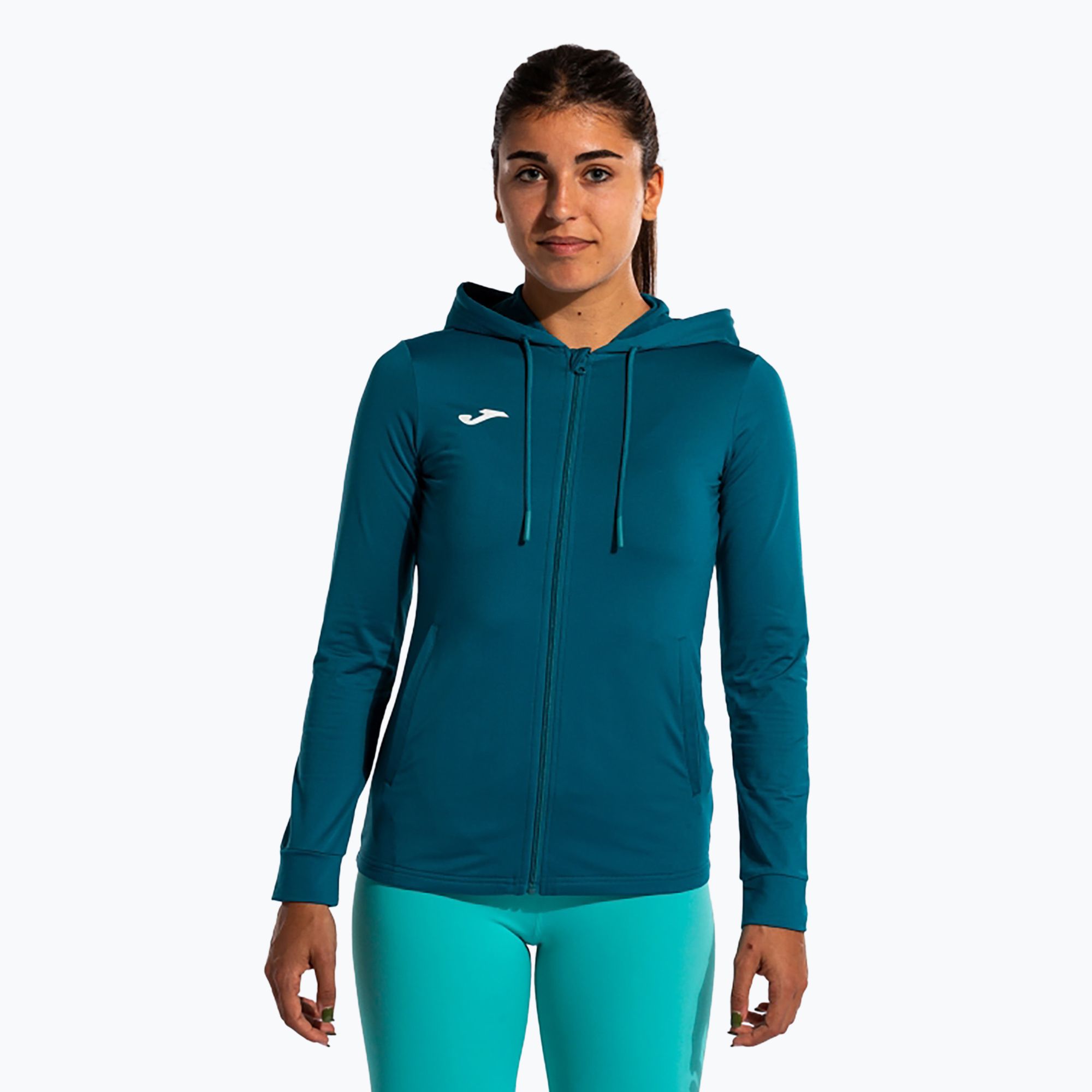 Bluza tenisowa damska Joma Sculpture II Zip-Up Hoodie W green 