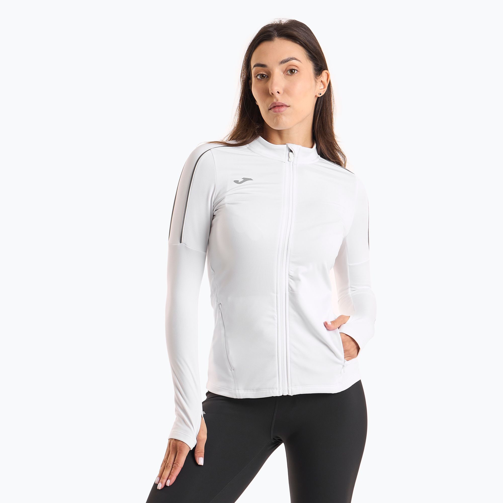 Bluza do biegania damska Joma R-City Full Zip white 