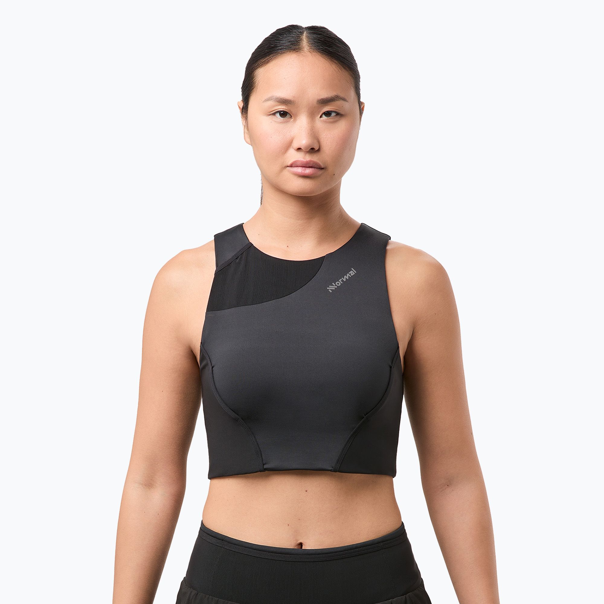Top do biegania damski NNormal Trail Cropped Top black 