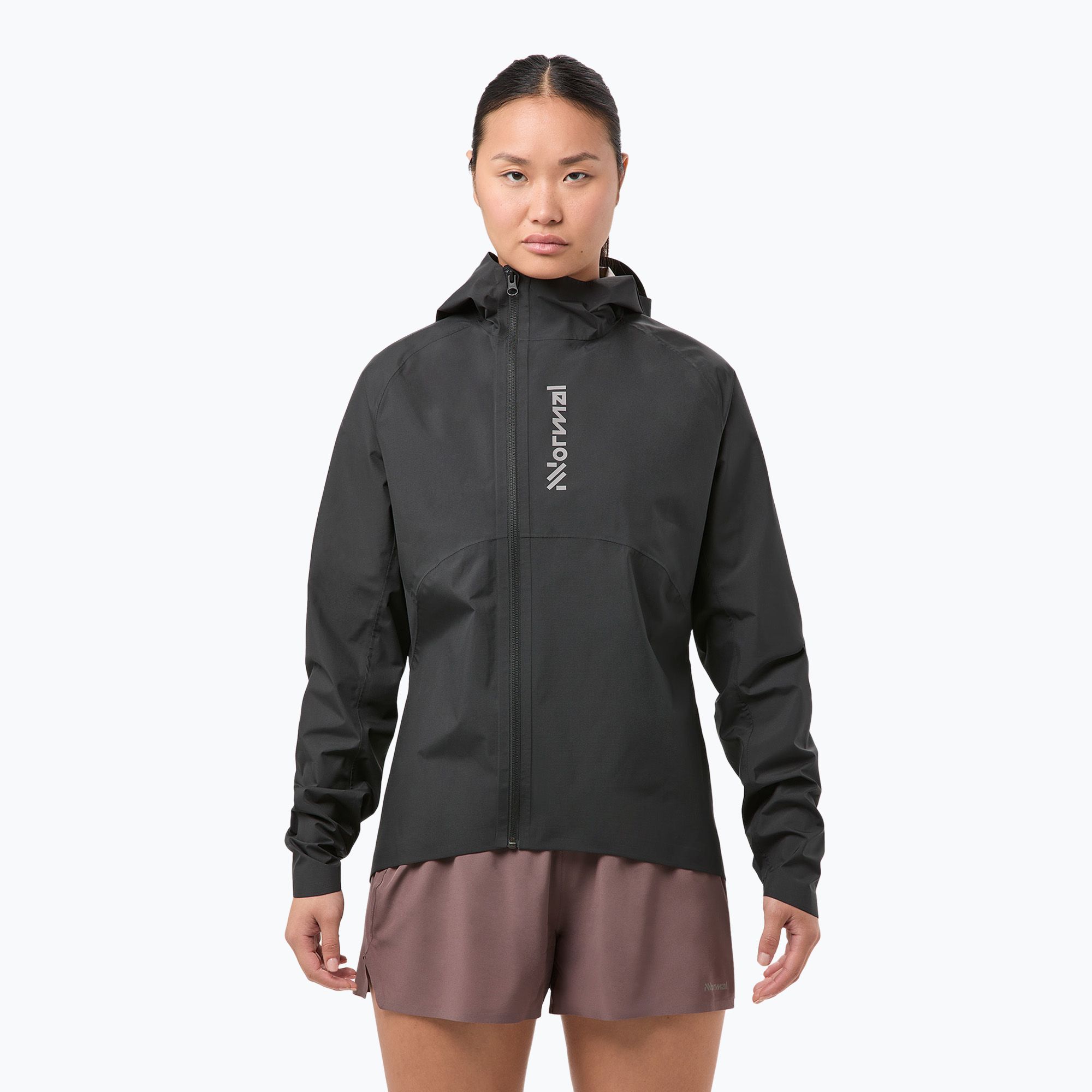 Kurtka do biegania damska NNormal Trail Rain black 