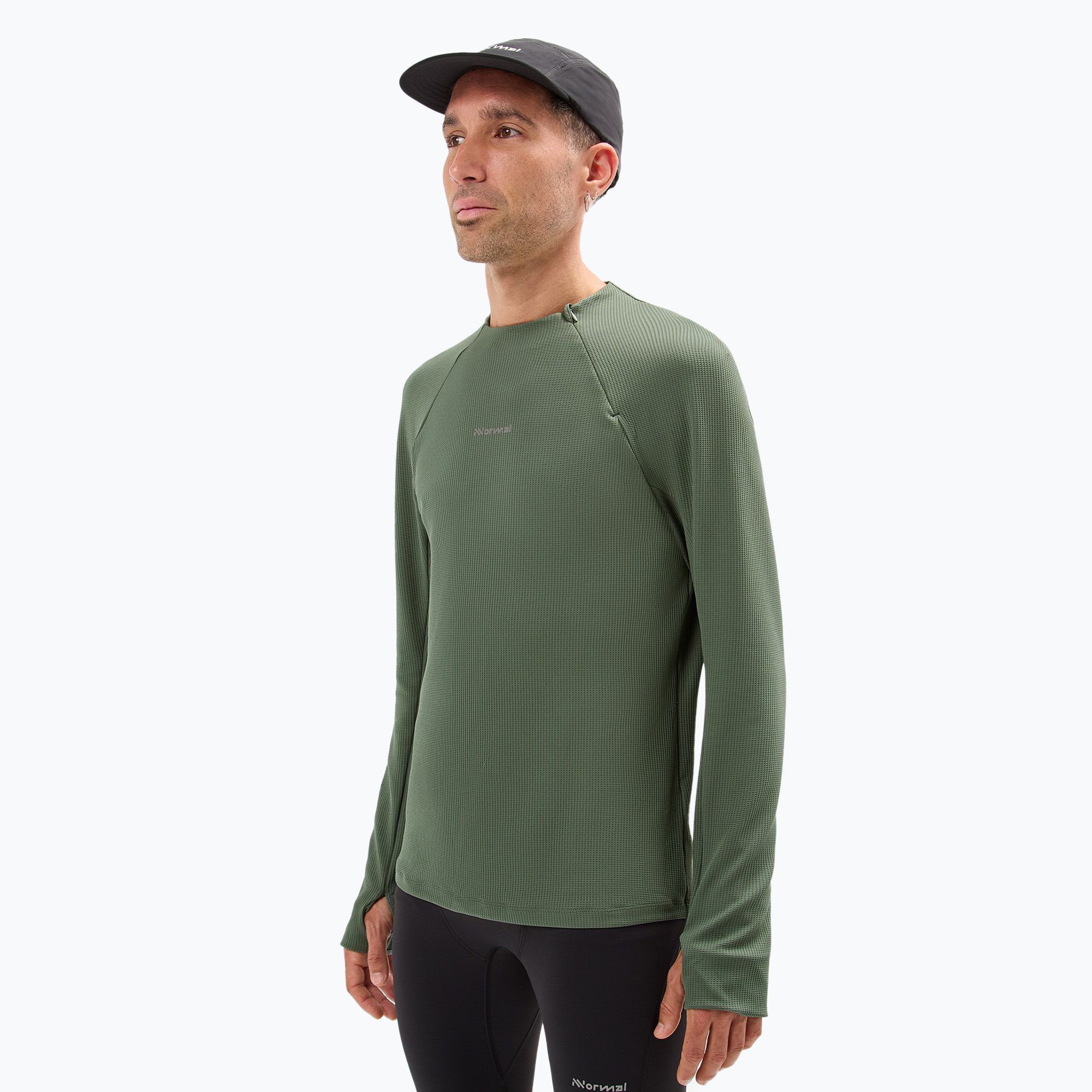 Longsleeve do biegania męski NNormal Trail green 