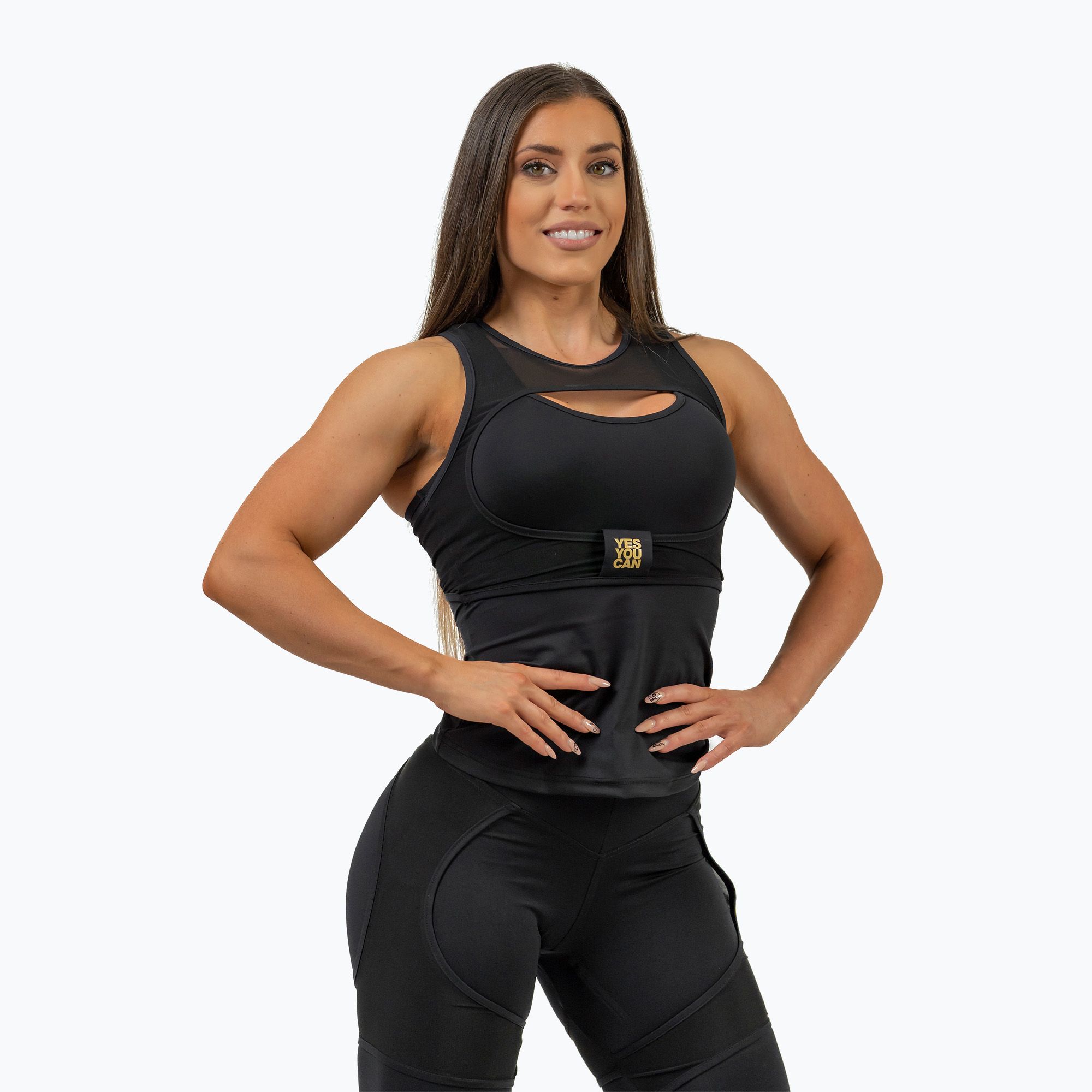 Top treningowy damski NEBBIA Ultra Intense black/gold 