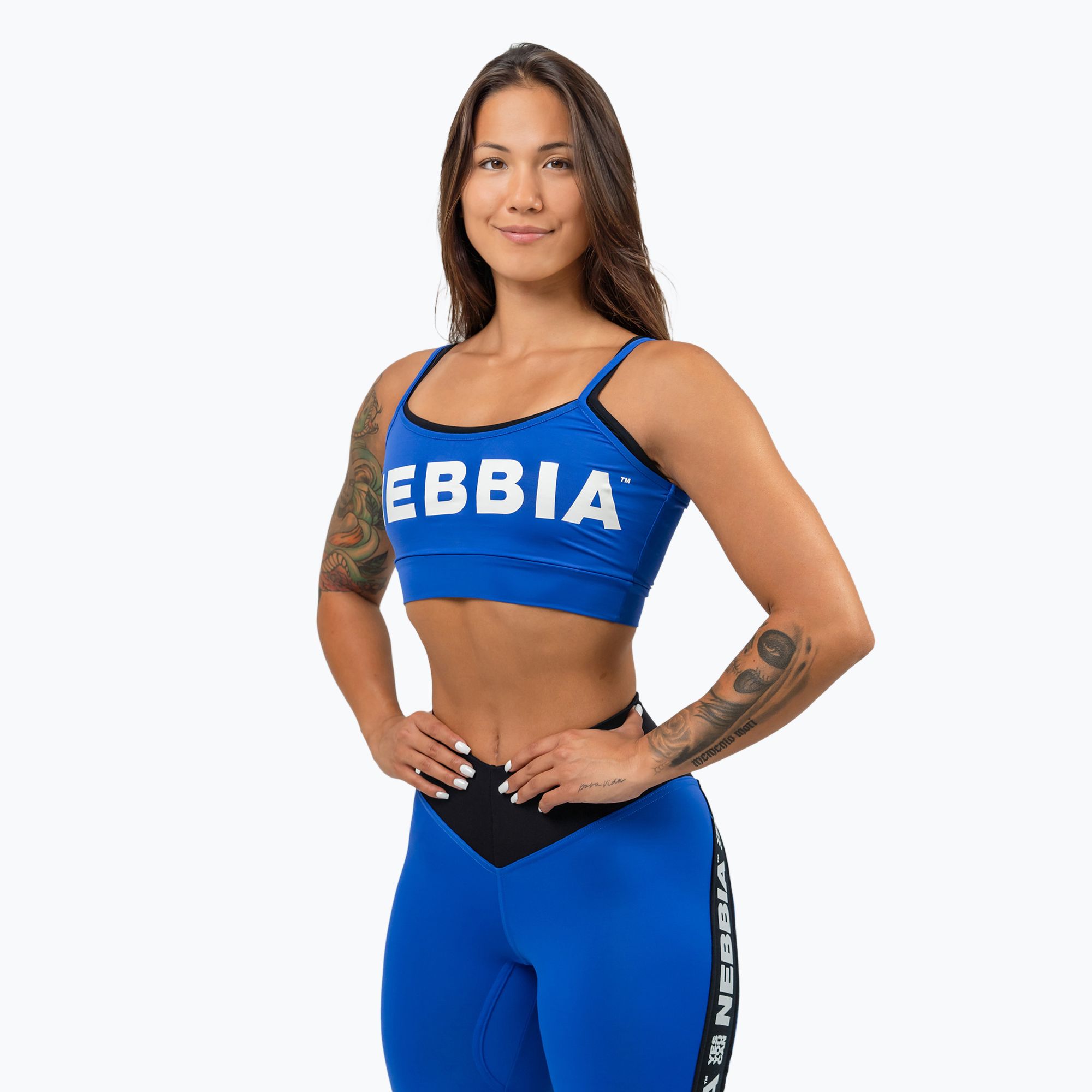 Biustonosz treningowy NEBBIA Flex blue 