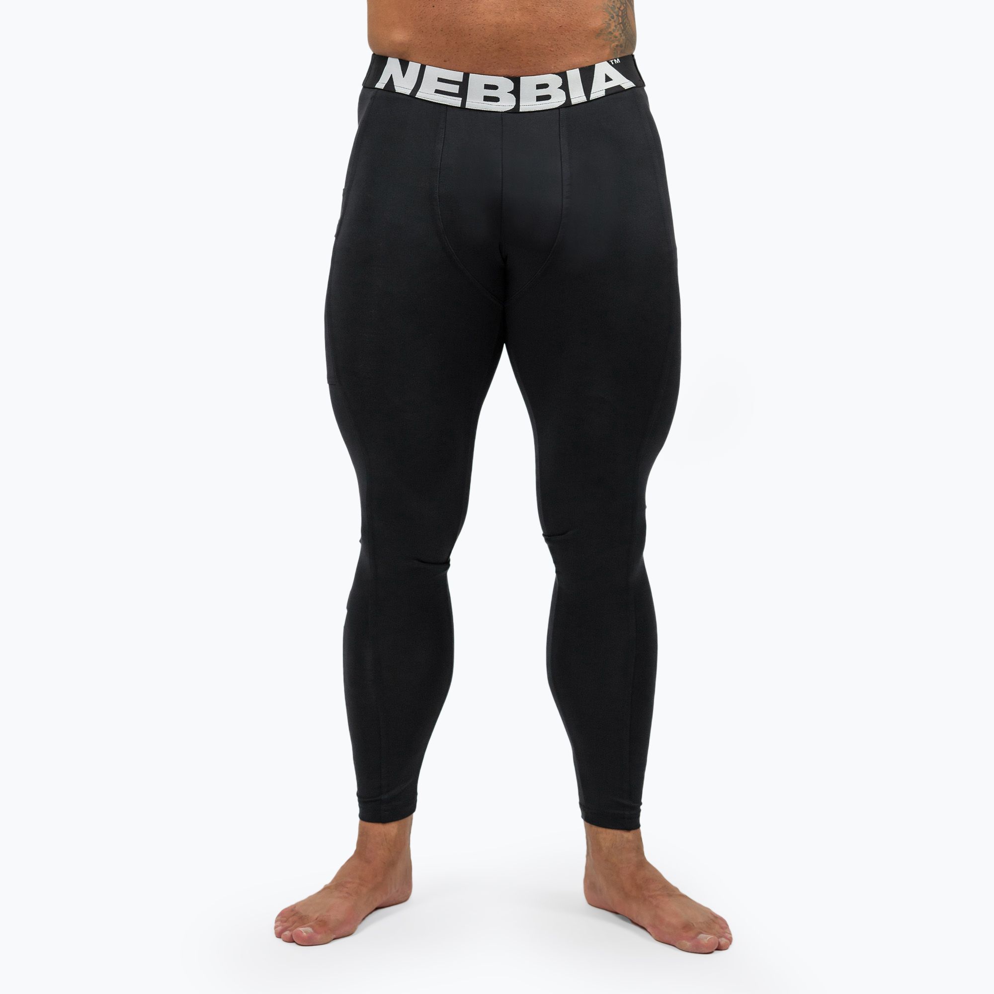 Legginsy treningowe męskie NEBBIA Discipline black 