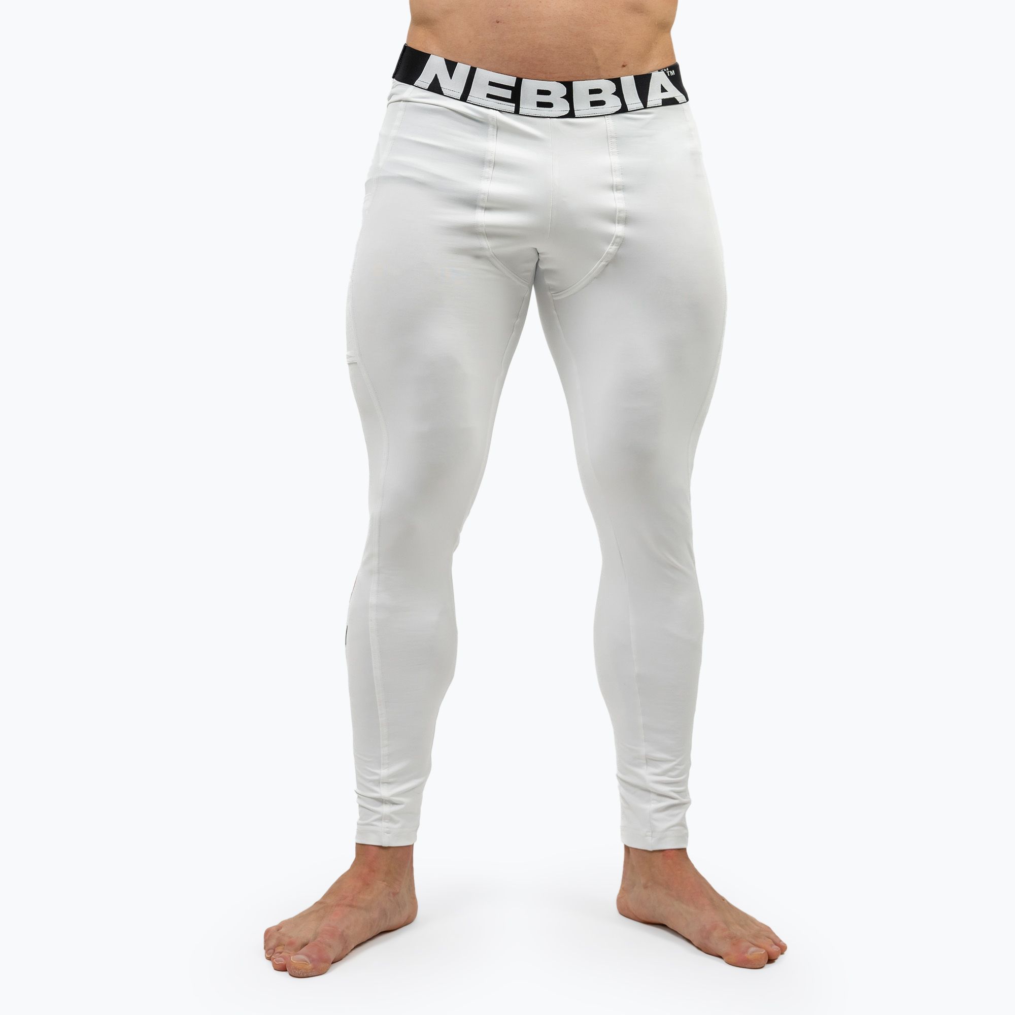 Legginsy treningowe męskie NEBBIA Discipline white 