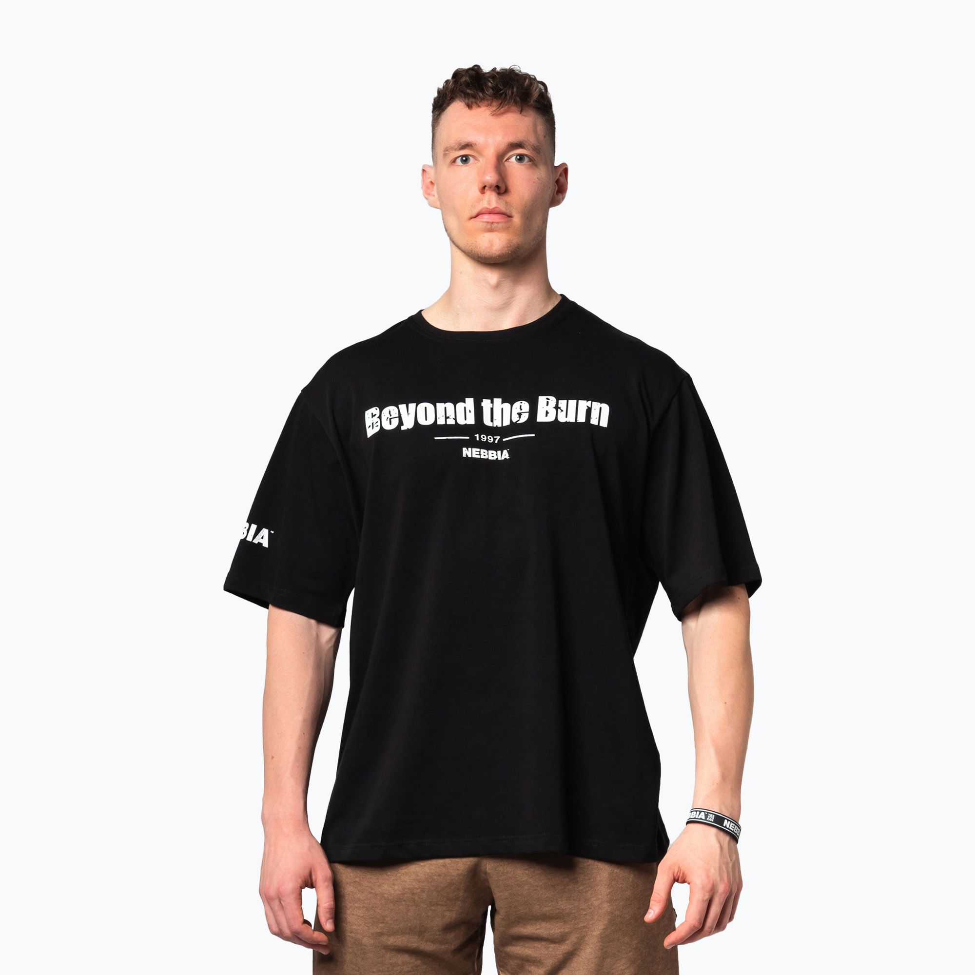 Koszulka treningowa męska NEBBIA Heavyweight Grind black 