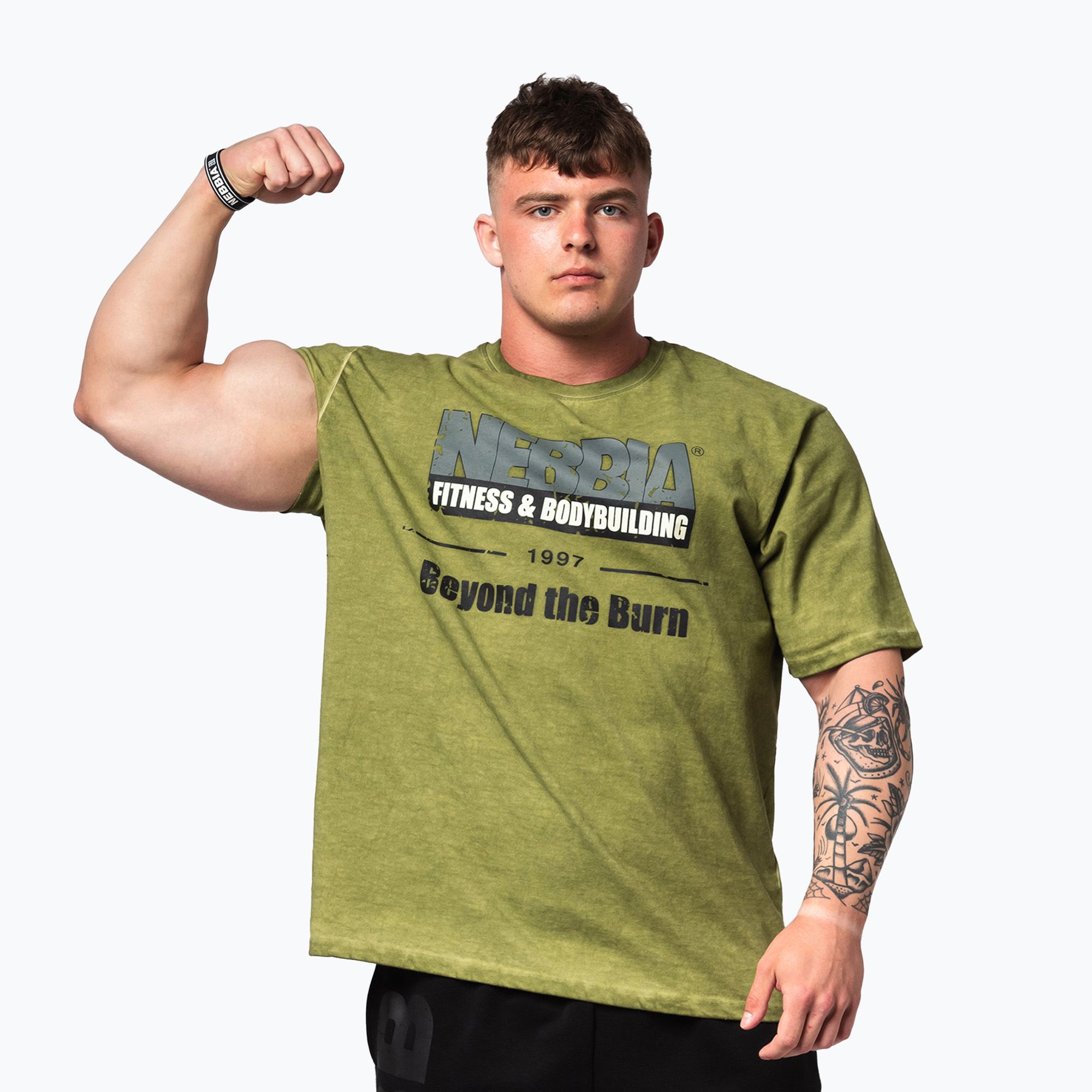 Koszulka treningowa NEBBIA Washed-Off Heritage green 