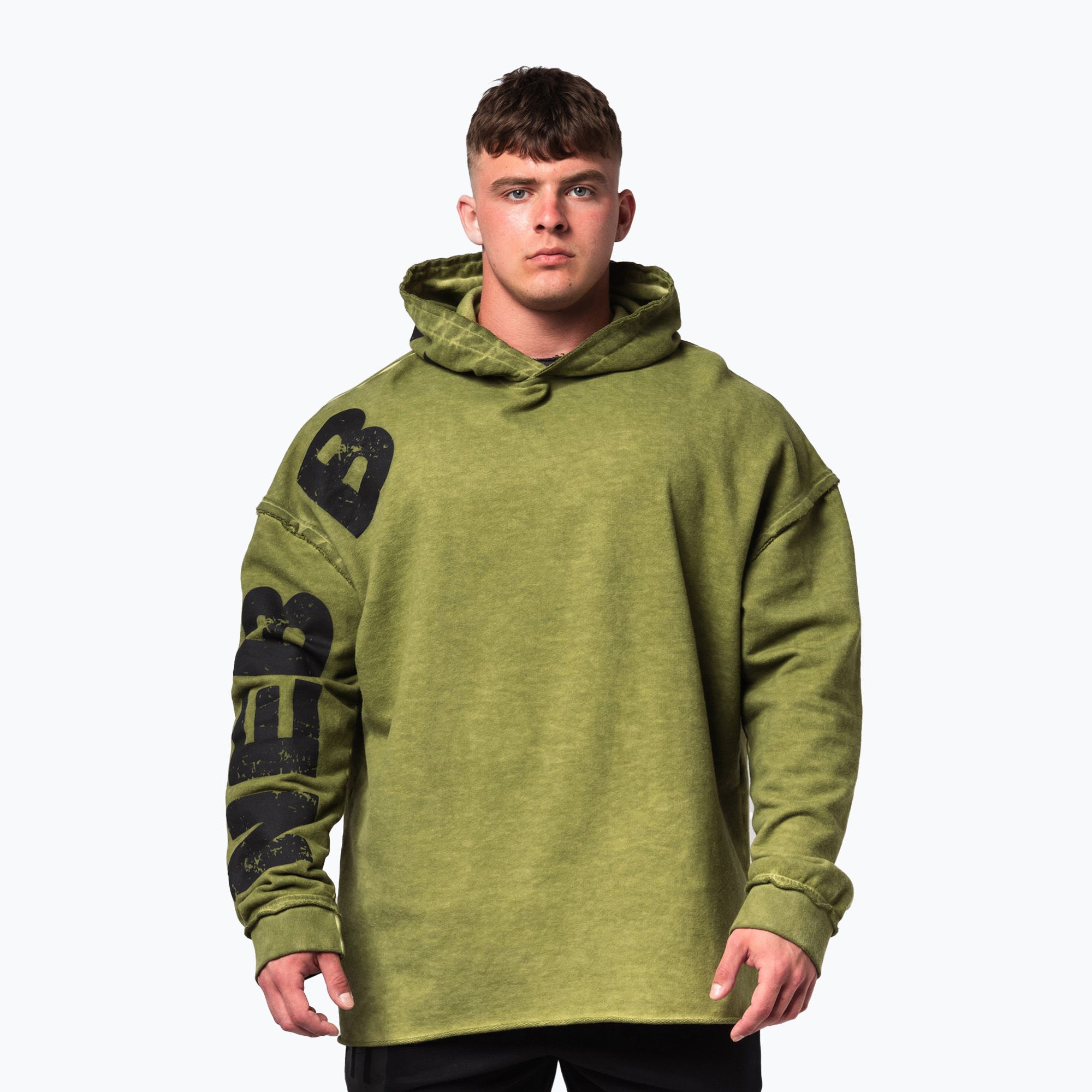 Bluza treningowa męska NEBBIA Washed-Off Hoodie NO BS green 