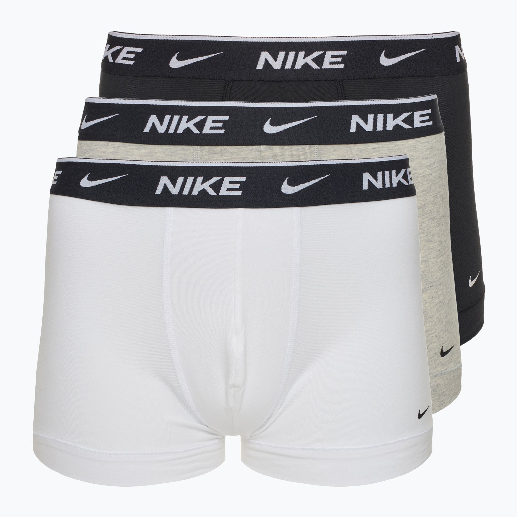 Bokserki męskie Nike Everyday Cotton Stretch Trunk 3 pary white/grey heather/black 