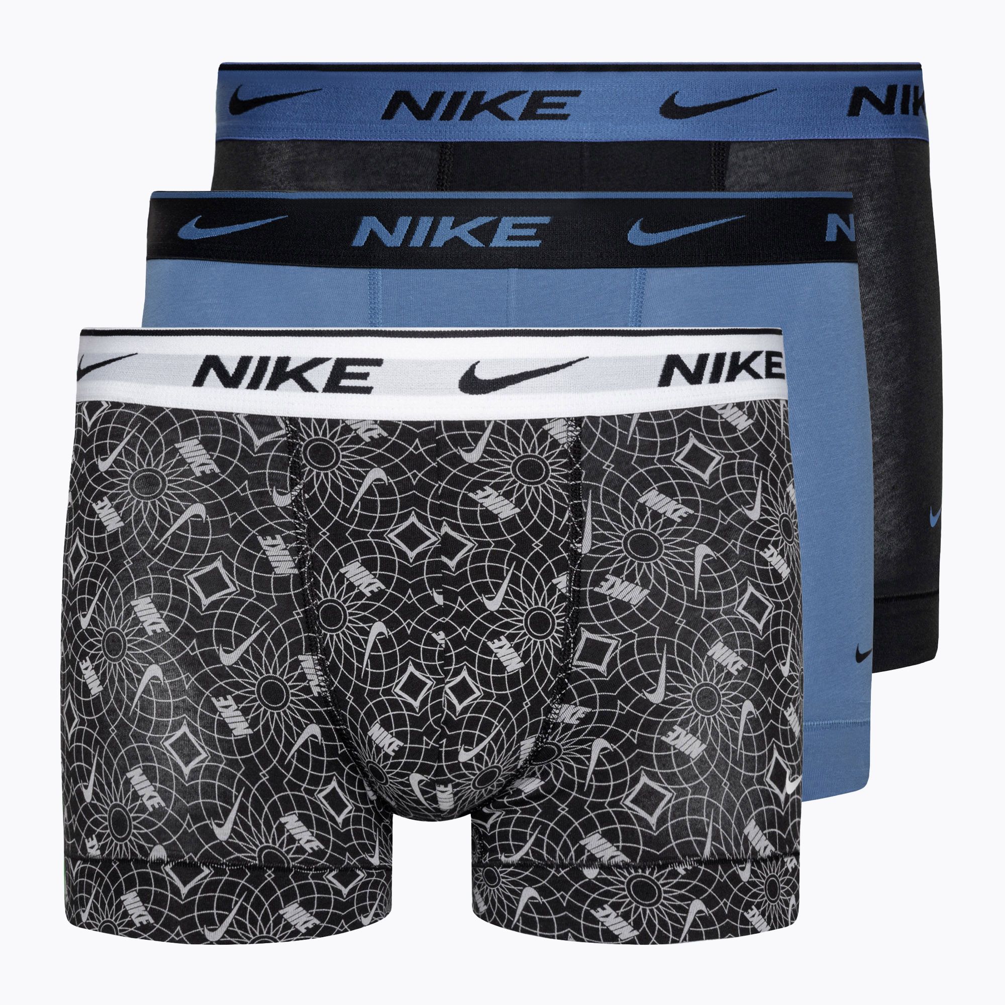 Bokserki męskie Nike Everyday Cotton Stretch Trunk 3 pary black/blue/grey 