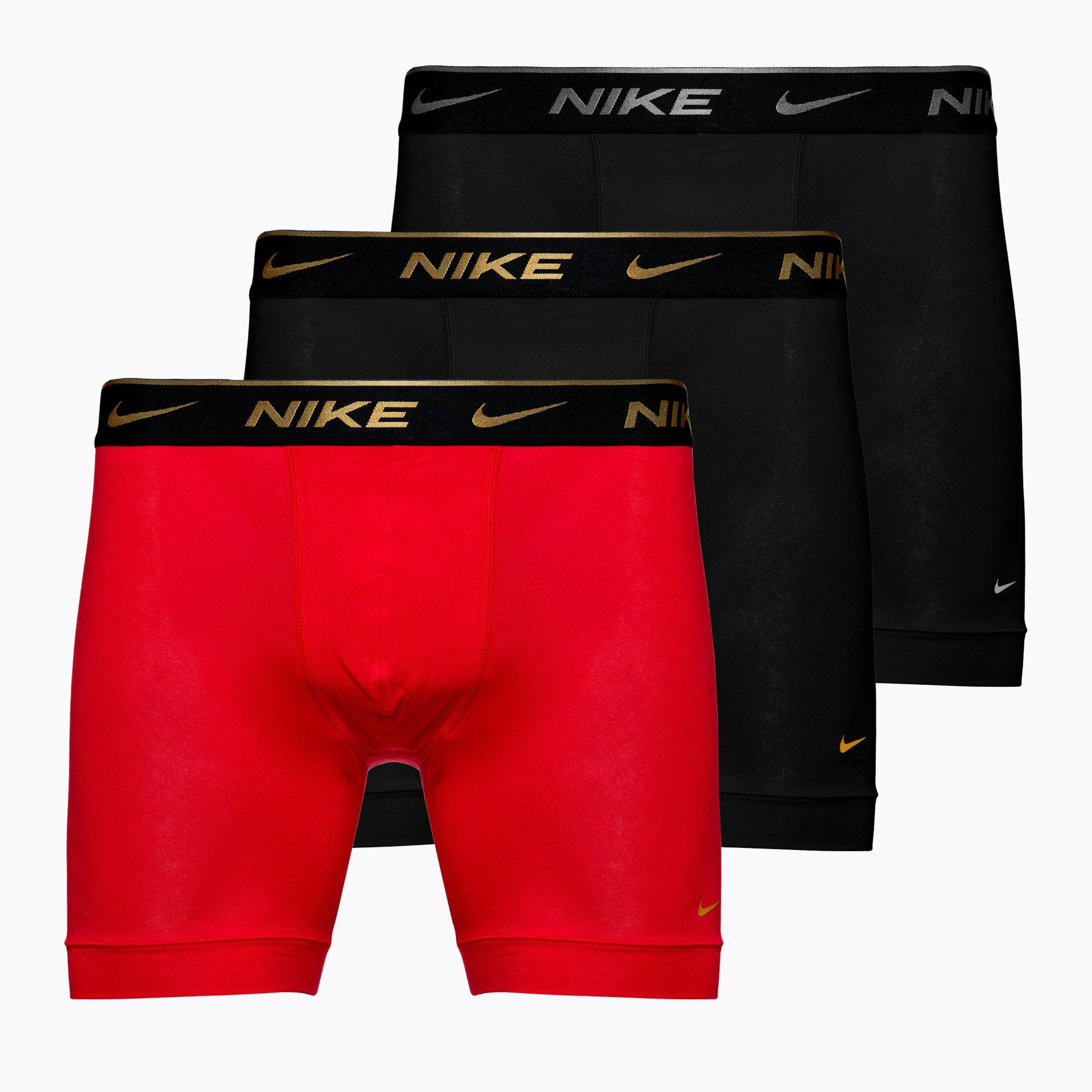 Bokserki męskie Nike Everyday Cotton Stretch 3 pary black silver/red gold/black gold 