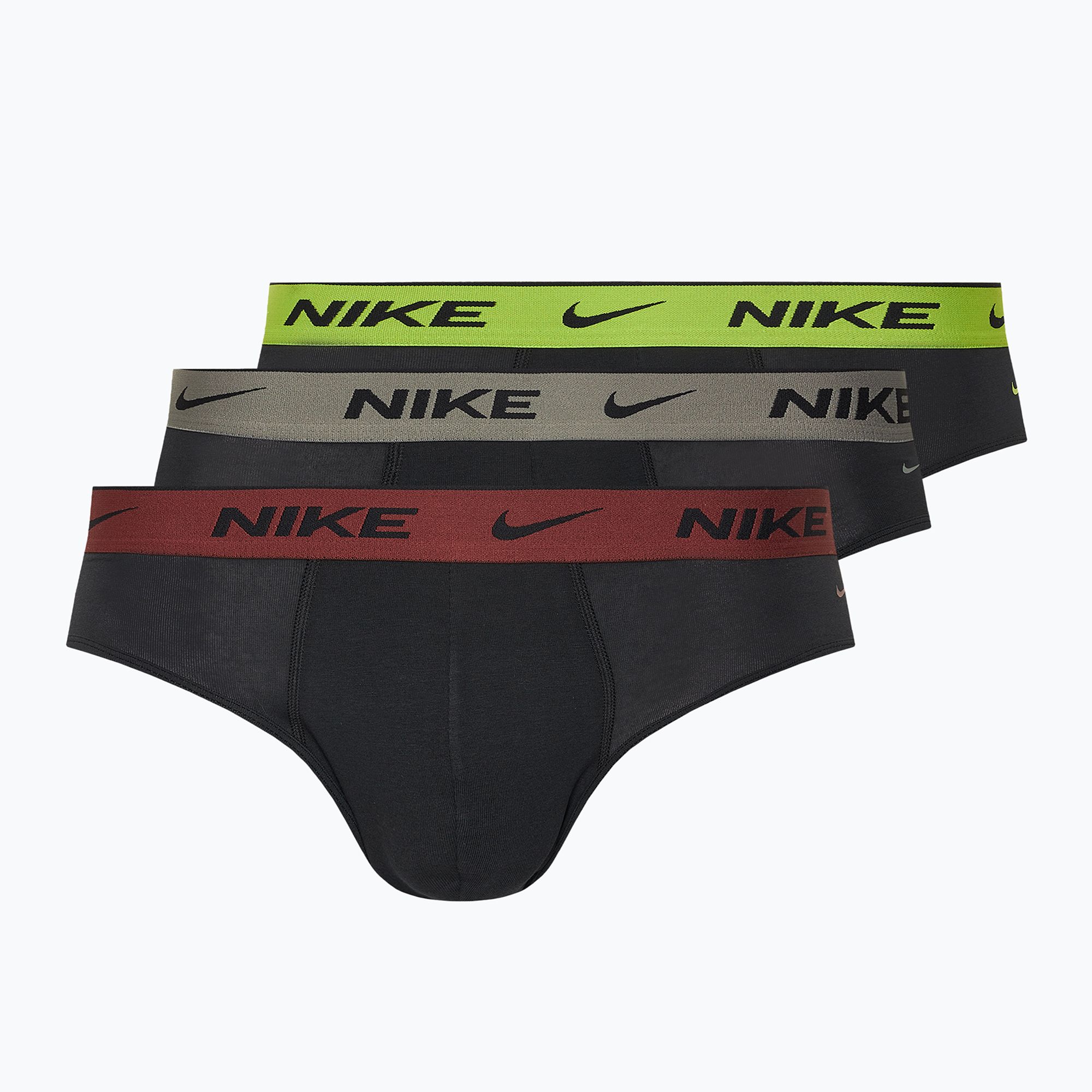 Slipy męskie Nike Everyday Cotton Stretch Brief 3 pary cyber black/heather grey/dark pony 