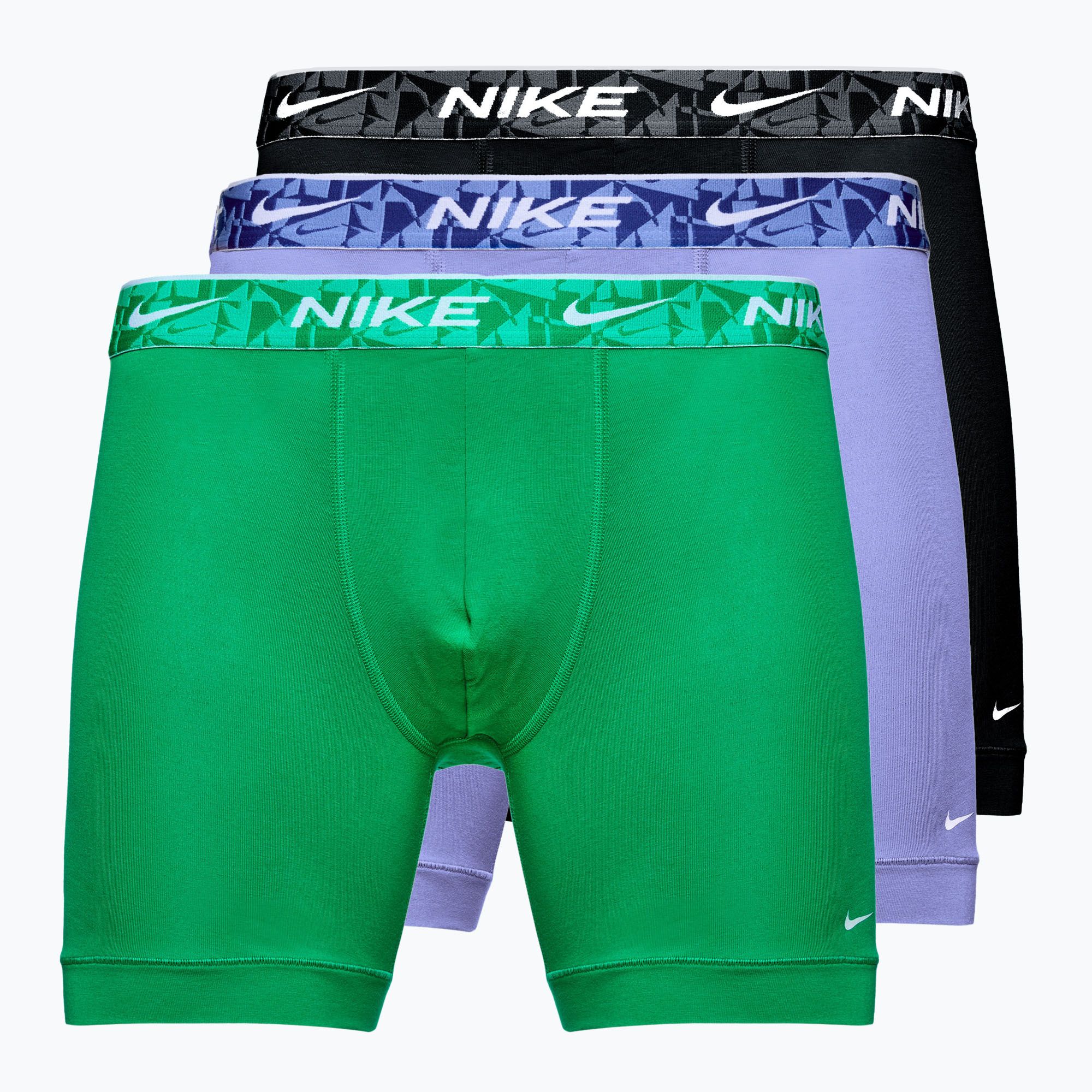 Bokserki męskie Nike Everyday Cotton Stretch 3 pary green/black 