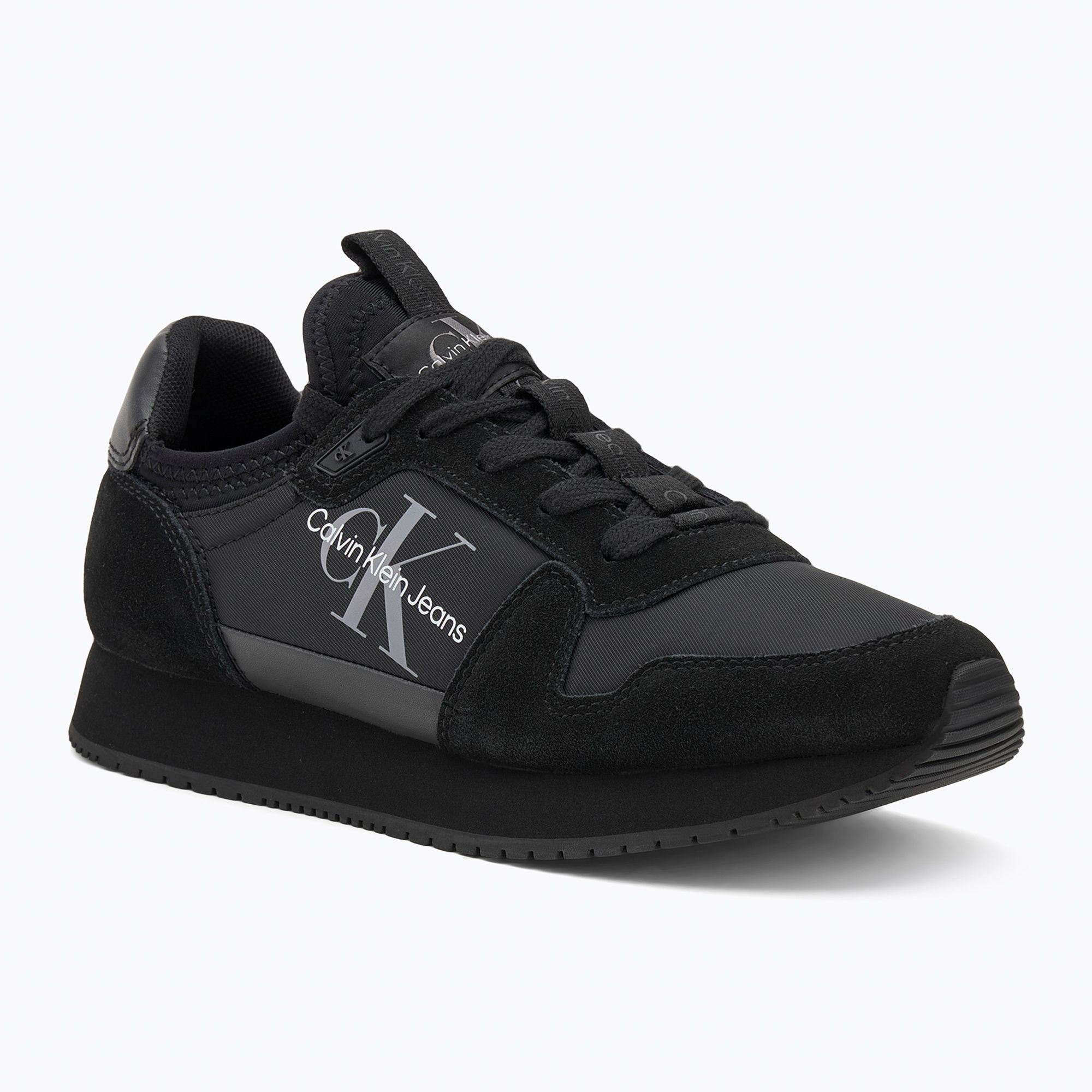 Buty damskie Calvin Klein YW0YW00840 Runner Sock Laceup Ny-Lth triple black 