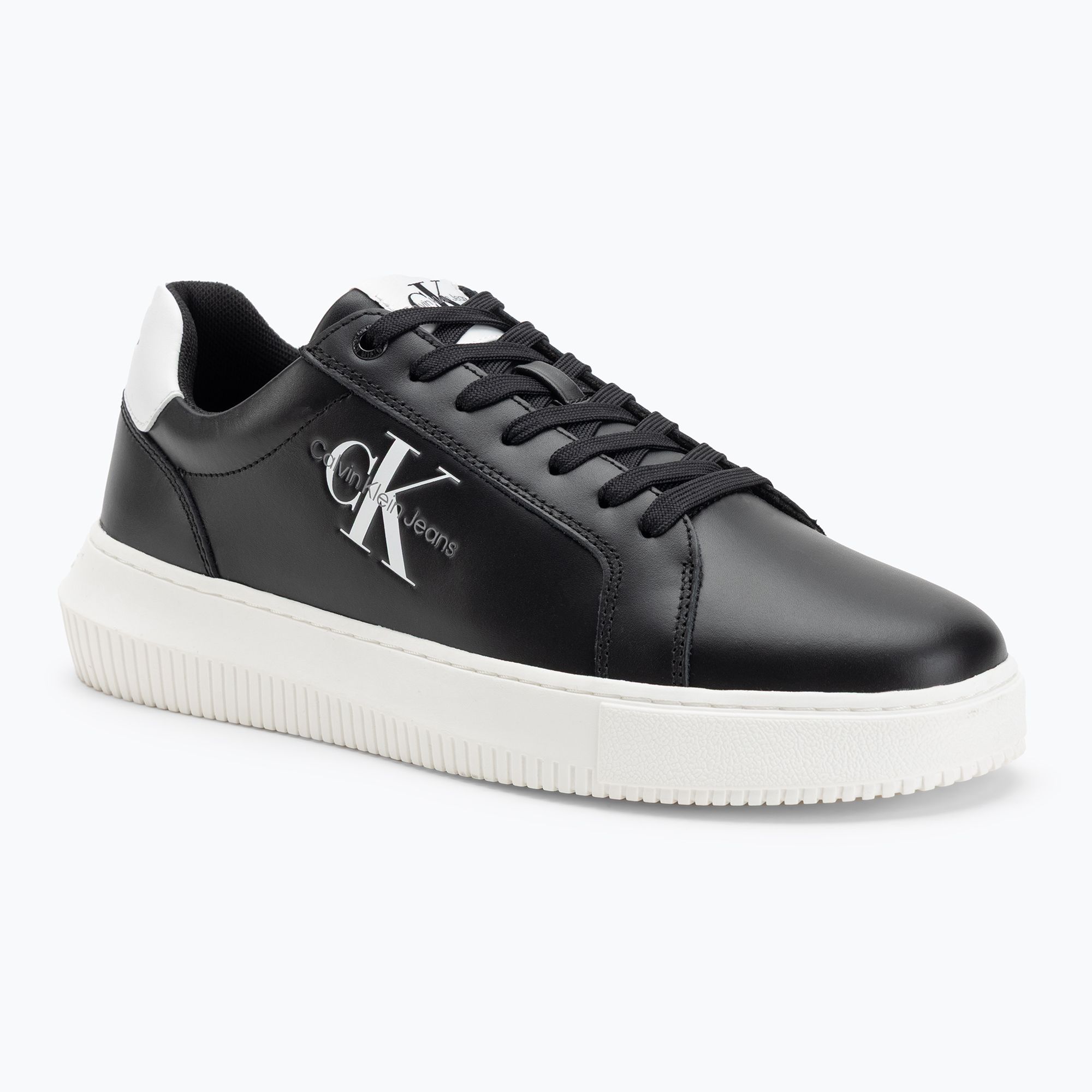 Buty męskie Calvin Klein YM0YM00681 Chunky Cupsole Monologo Lth triple black/bright white 