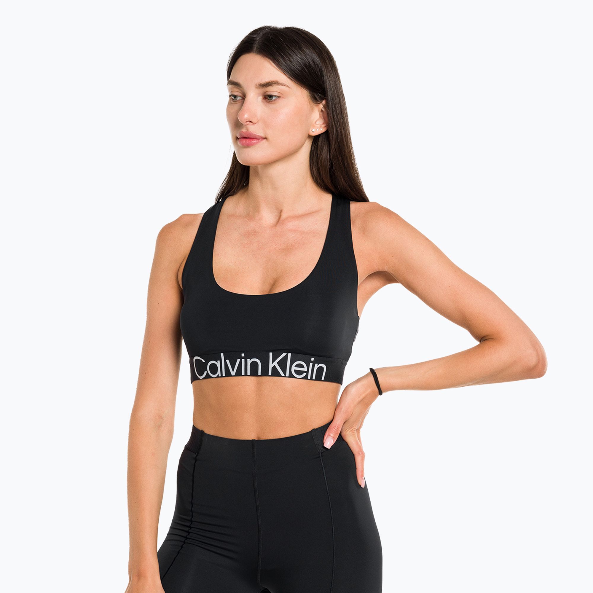 Biustonosz treningowy Calvin Klein Medium Support black beauty 