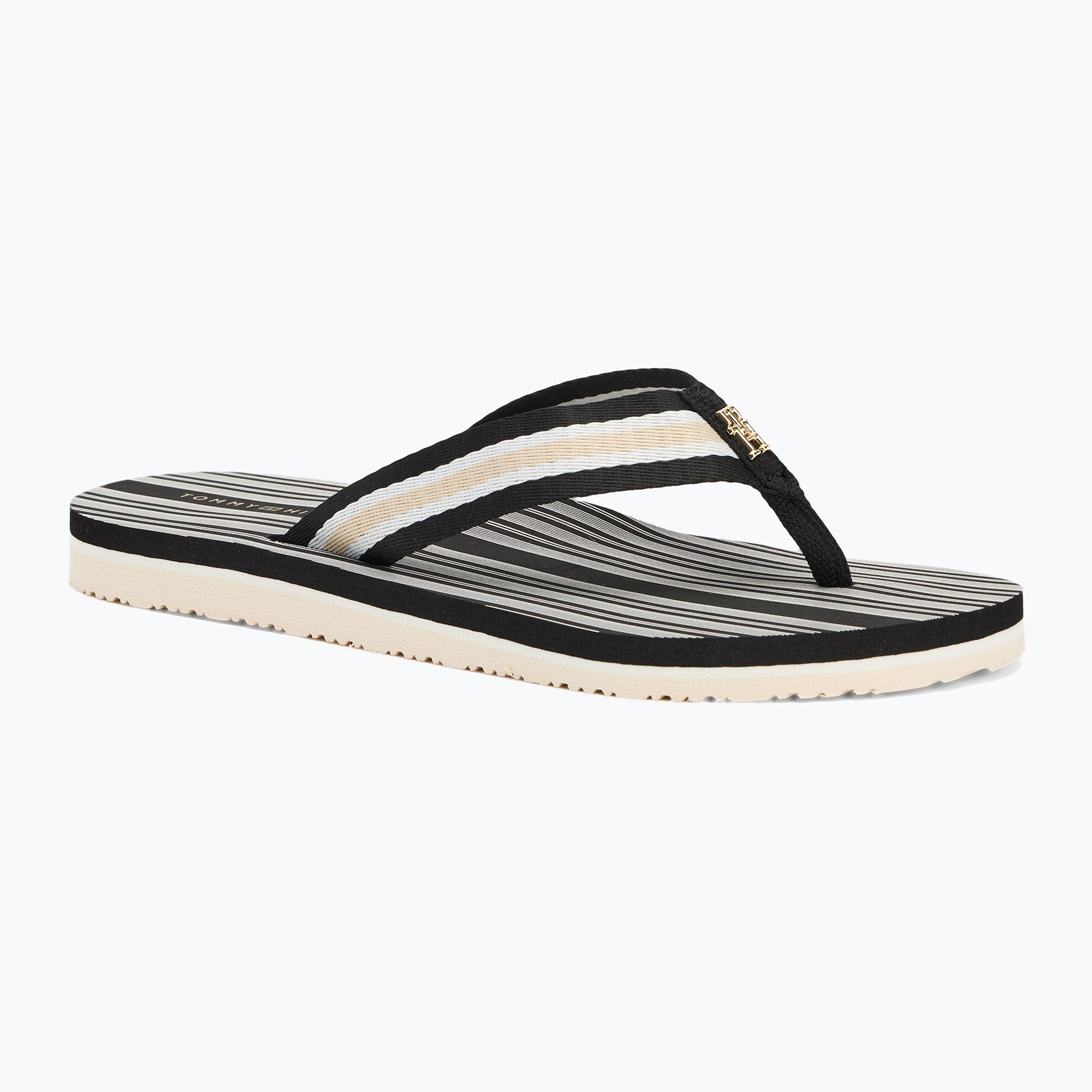 Japonki damskie Tommy Hilfiger Im Th Print Beach Sandal black/ecru 