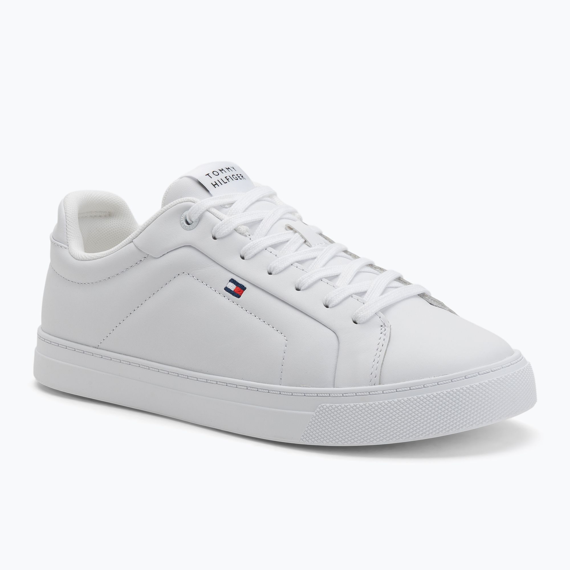 Buty męskie Tommy Hilfiger Icon Court Lth Flag Ess white 