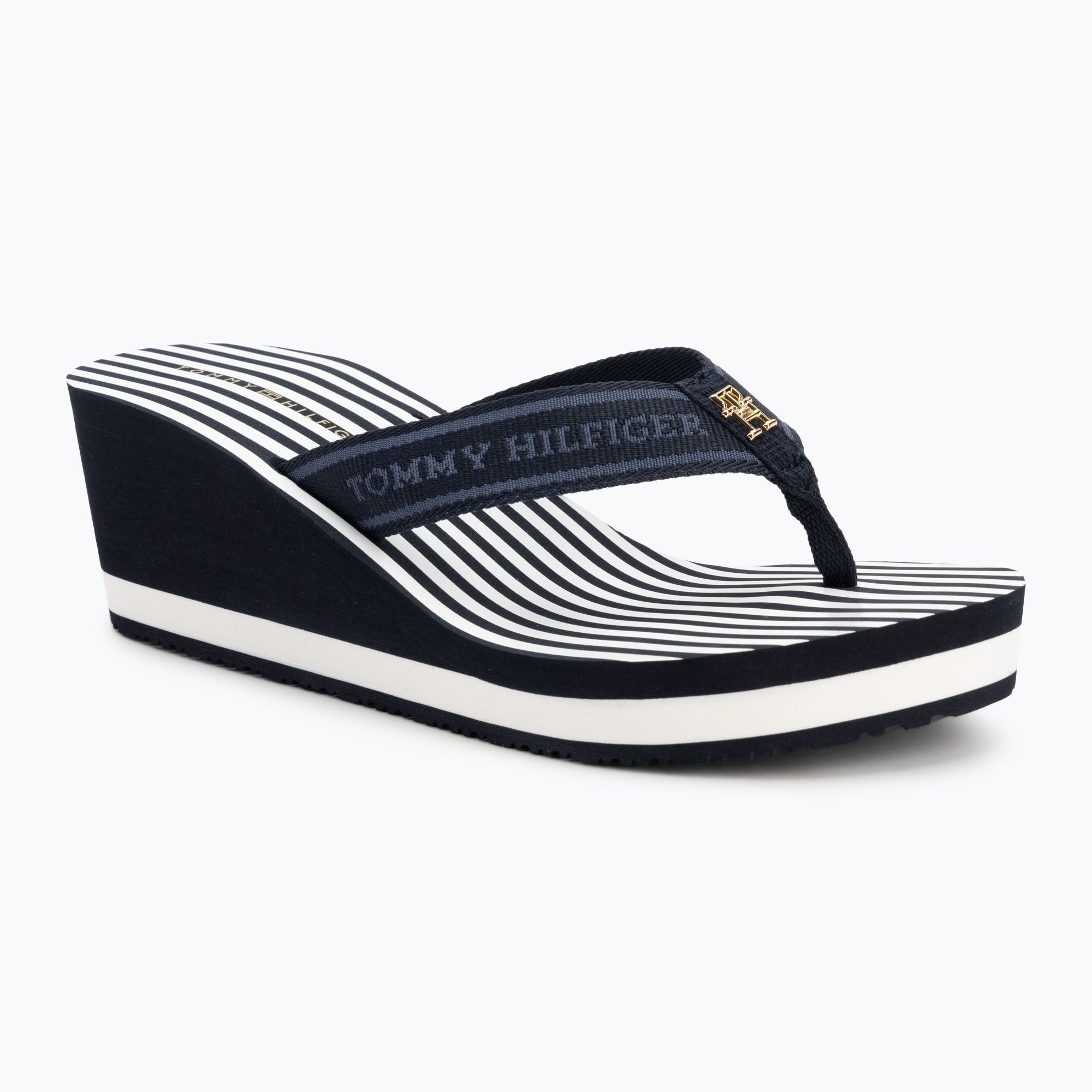 Japonki damskie Tommy Hilfiger Stripes Wedge Beach Sandal space blue 