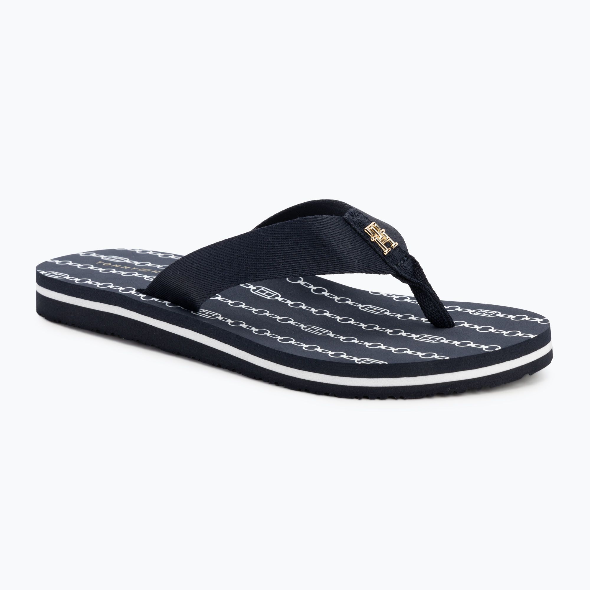 Japonki damskie Tommy Hilfiger Chain Print Beach Sandal space blue 